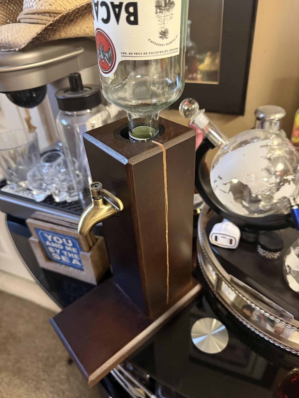 Countertop Liquor Dispenser for Home Bars – Wooden Whiskey Dispenser with Food-Safe All-Metal Valve – Bourbon Decanter & Whiskey Decanter for a Classy Presentation, Alcohol Gifts for Men by Ash Harbor customer photo 1