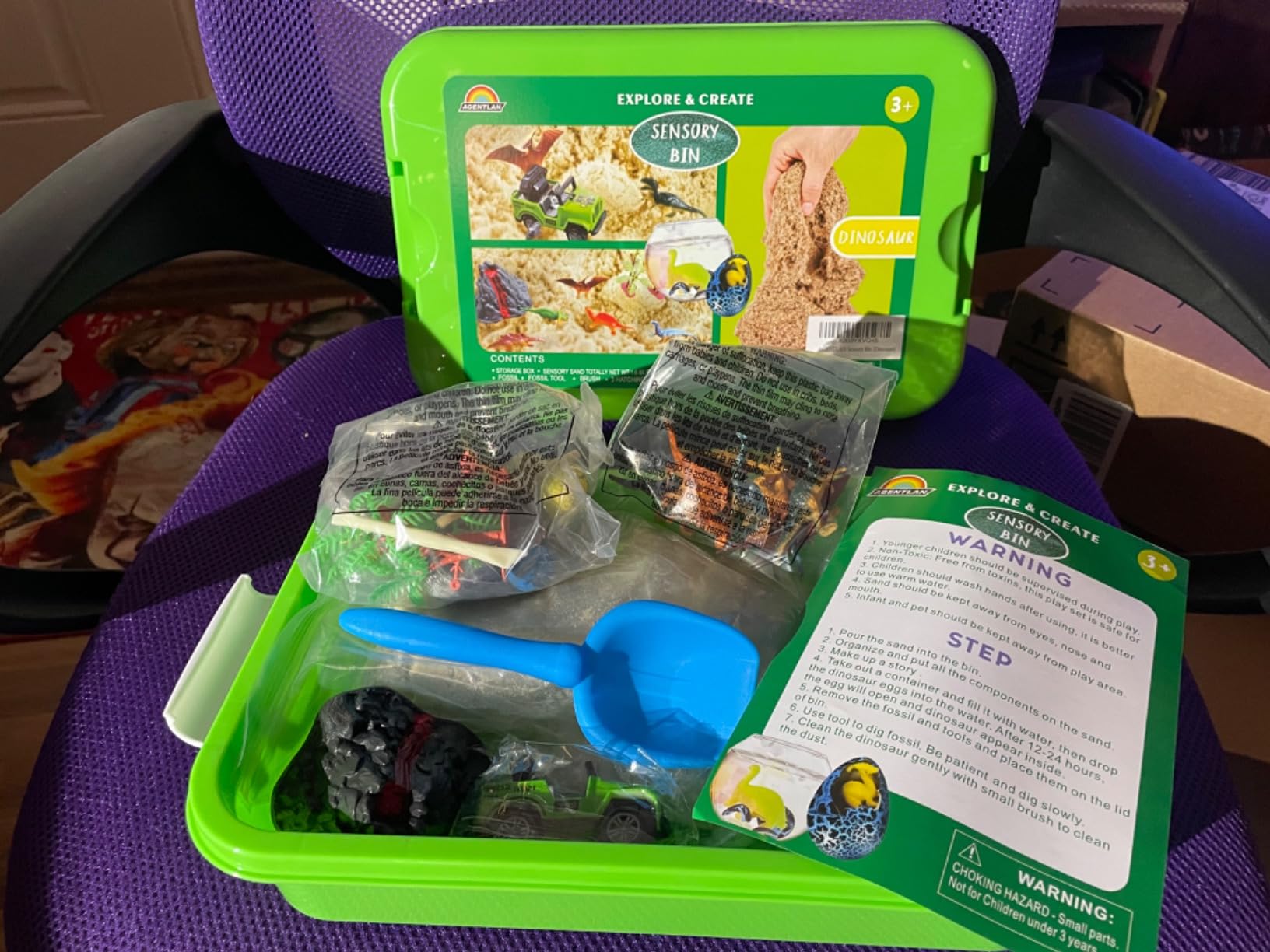 AGENTLAN Ocean Sensory Bin with Sensory Sand, Ocean Toys for Kids customer photo 2
