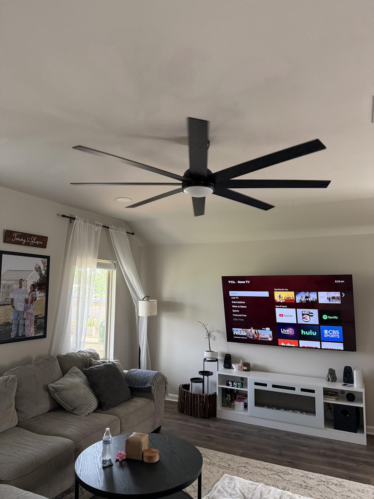 Fanbulous 72 inch Ceiling Ceiling Fan with Light and Remote, Black customer photo 1