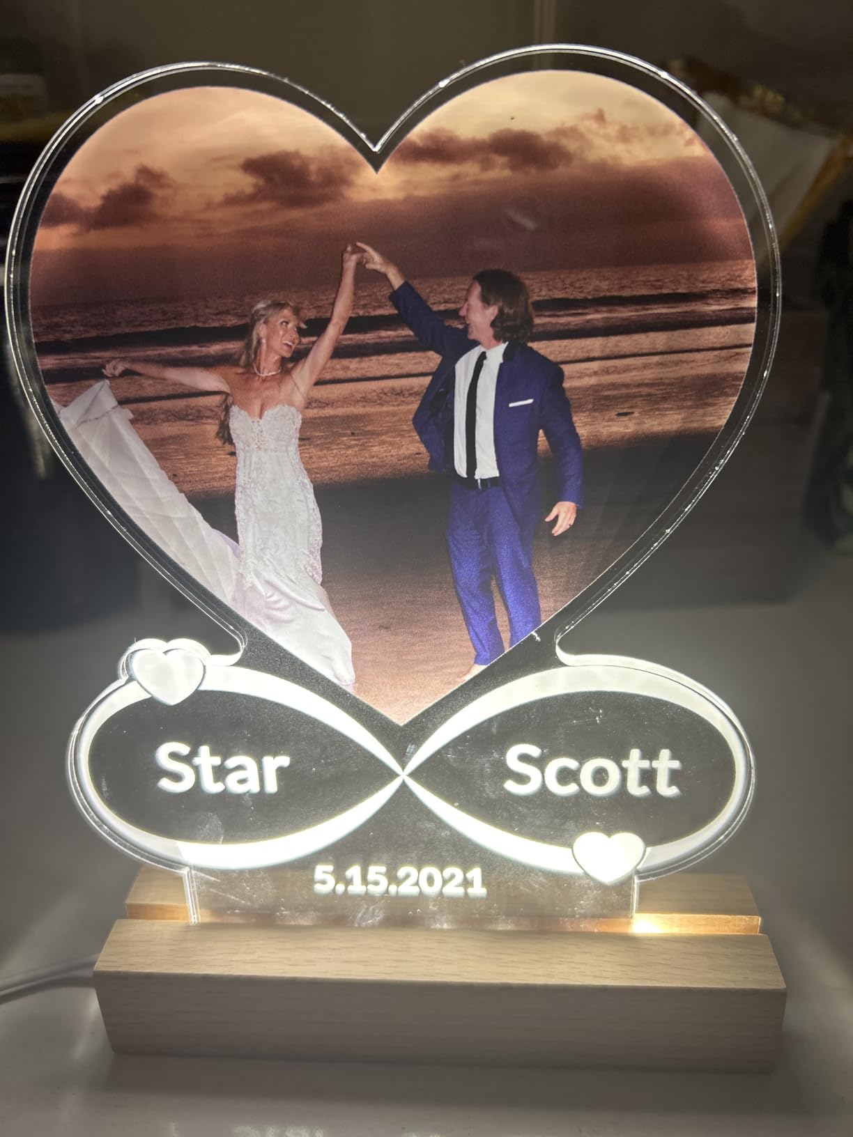 KoxSmar Custom Picture Frames, Personalized Photo Frame, Customized Picture Frames, Personalized Anniversary Photo Gifts for Women Men Her Him Girlfriend Boyfriend Couple Wife Husband customer photo 2