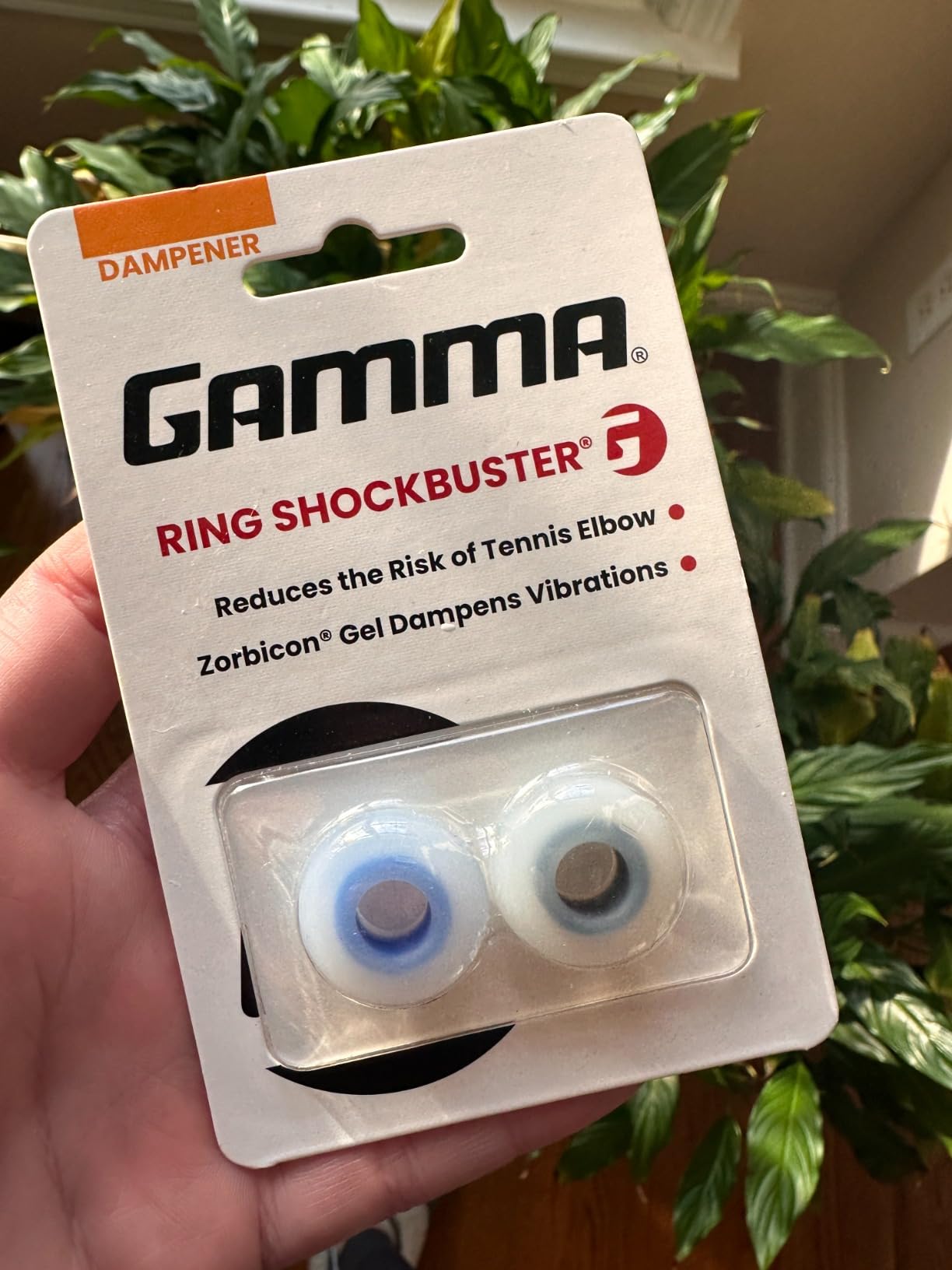 GAMMA Shockbuster Ring and Button Tennis Racket Dampeners, Easy-to-Install Tennis Dampener with Zorbicon Gel Technology Minimizes Vibration During Prolonged Use customer photo 1