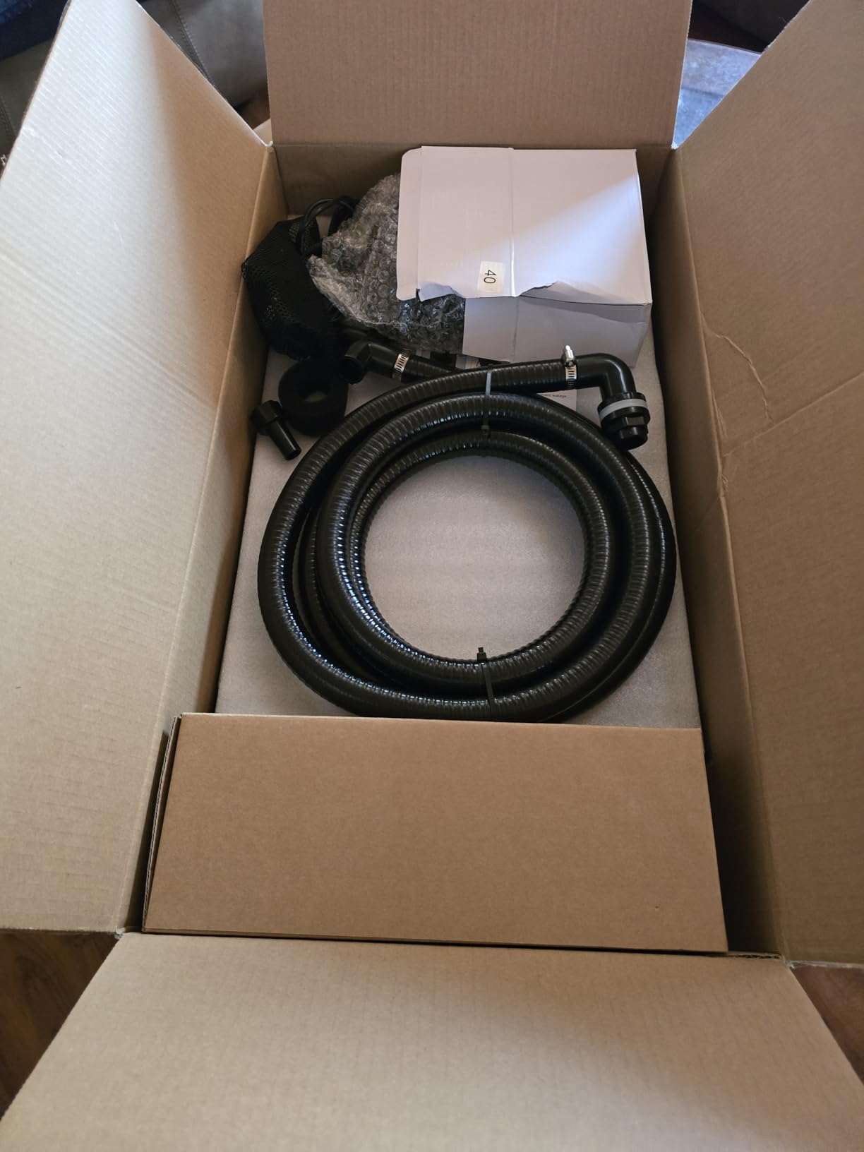 POPOSOAP 70W Solar Water Pump with Pond Waterfall Kit, 304 Stainless Steel Pond Waterfall Spillway, Pond Spillway with 9.8FT Corrugated Tubing for Garden Water Features-P5703 customer photo 1