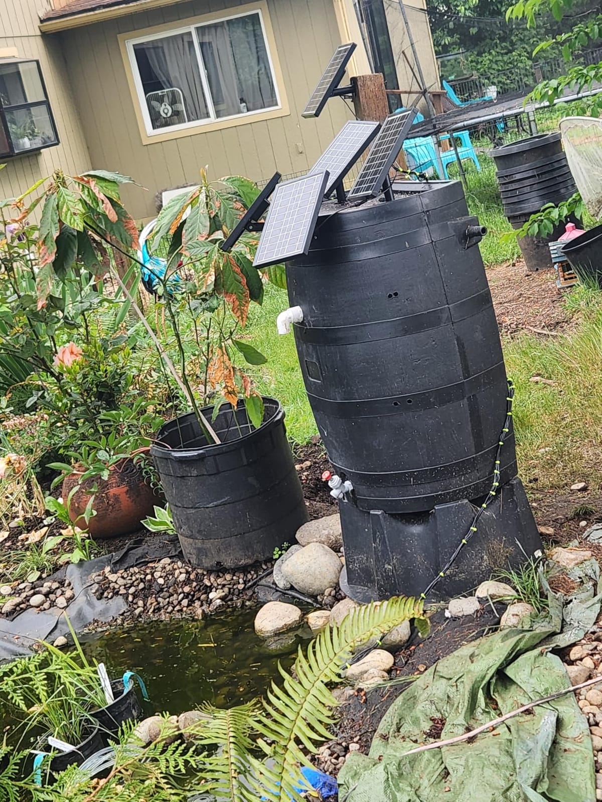 POPOSOAP Solar Fountain Pump with 3600mAh Battery Backup, 8W Solar Powered Bird Bath Fountain with Dry-run Protection & Double-layer Nozzles 5Ft Tubing for Pond, Bird Bath, Backyard Water Feature customer photo 1