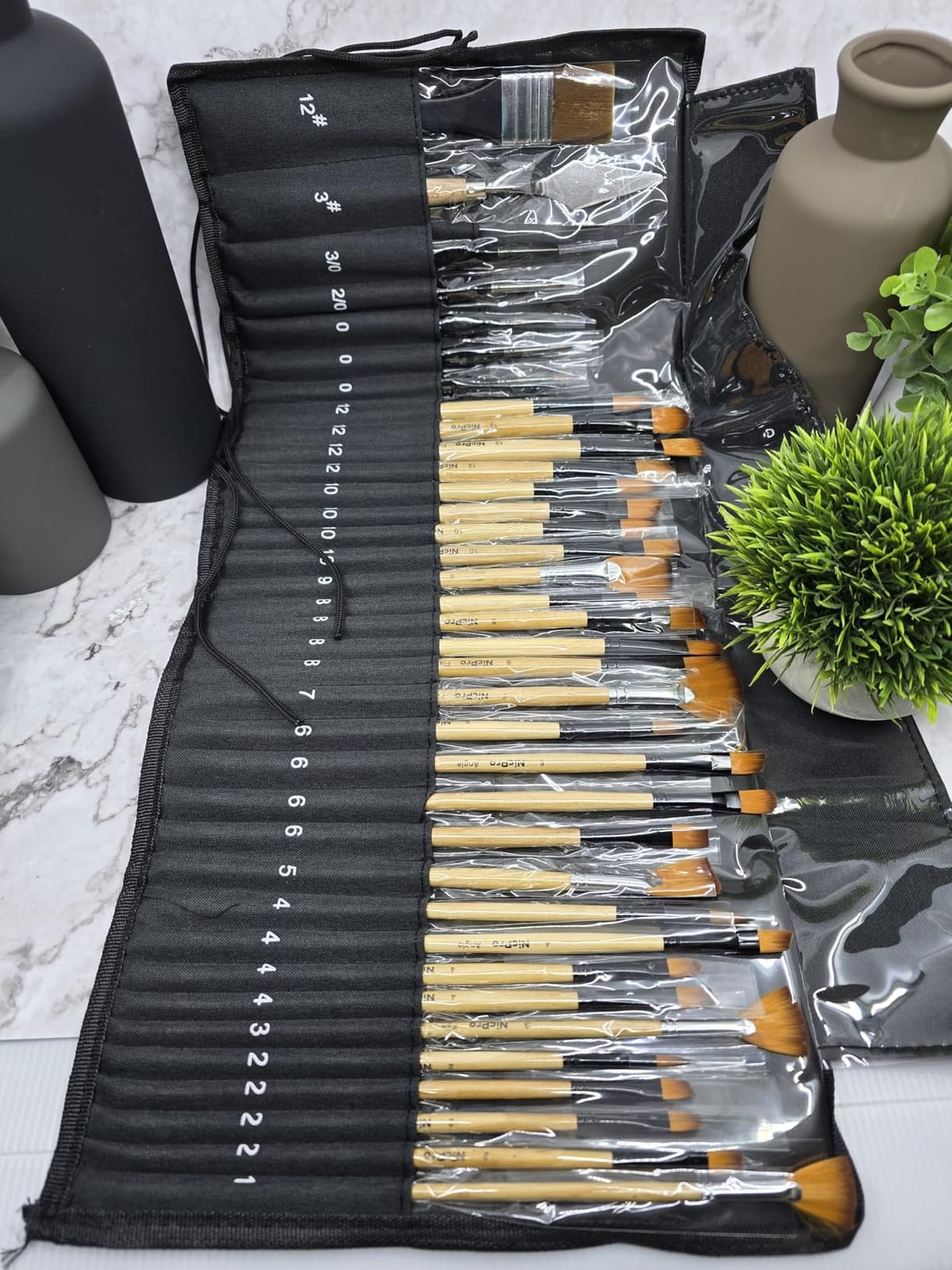 Nicpro 36pcs Paint Brush Set,Professional Paintbrushes for Acrylic Painting customer photo 2