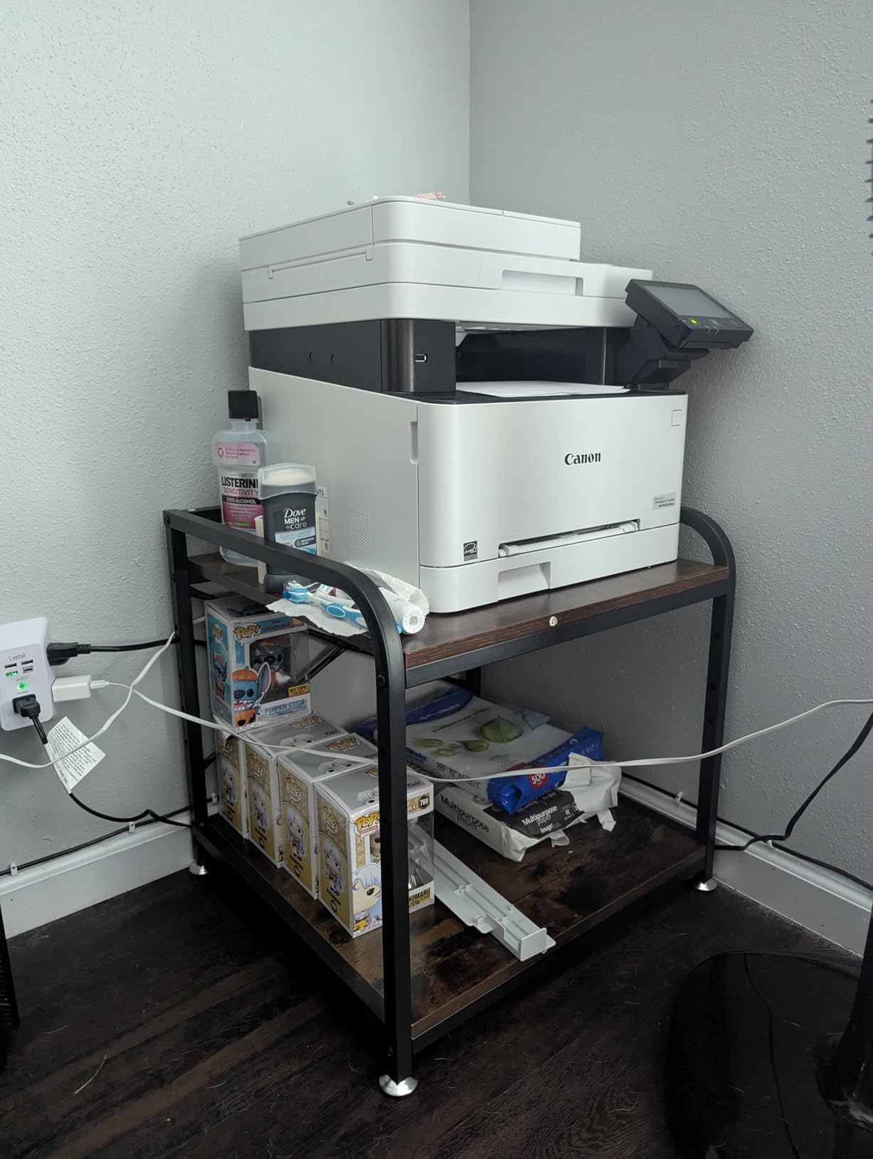 Fannova Large Size Under Desk Printer Stand, Height Adjustable Top Shelf | Table Top 20
