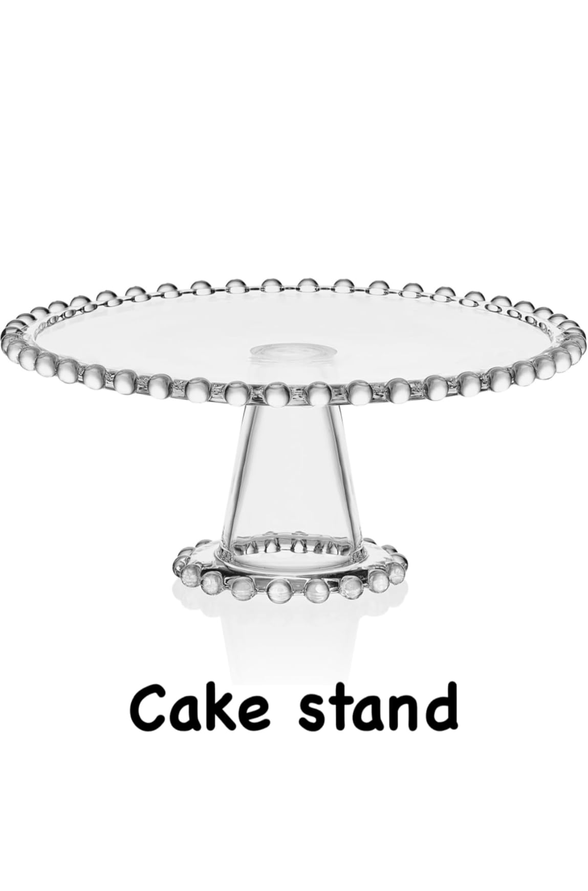Fitz & Floyd Beaded Large Glass Cake Stand, 10.75 Inch Clear Glass Pedestal Cake Stand for Desserts, Appetizers, and Entertaining customer photo 2