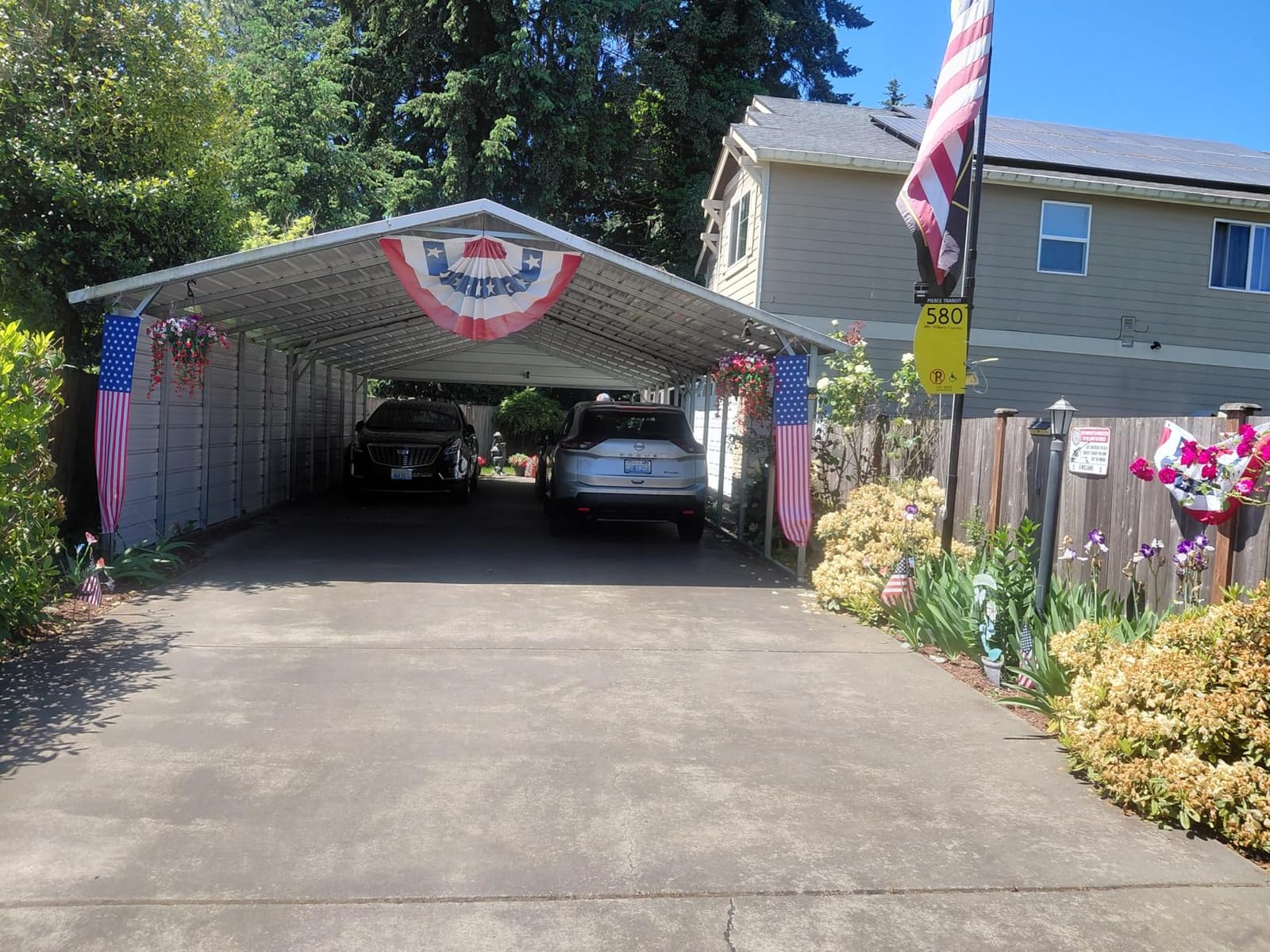 Patriotic Decorations - 4th of July Decorations Outdoor Hanging American Flag Banners Porch Sign for Veterans Memorial Labor Presidents Flag Election Day customer photo 1