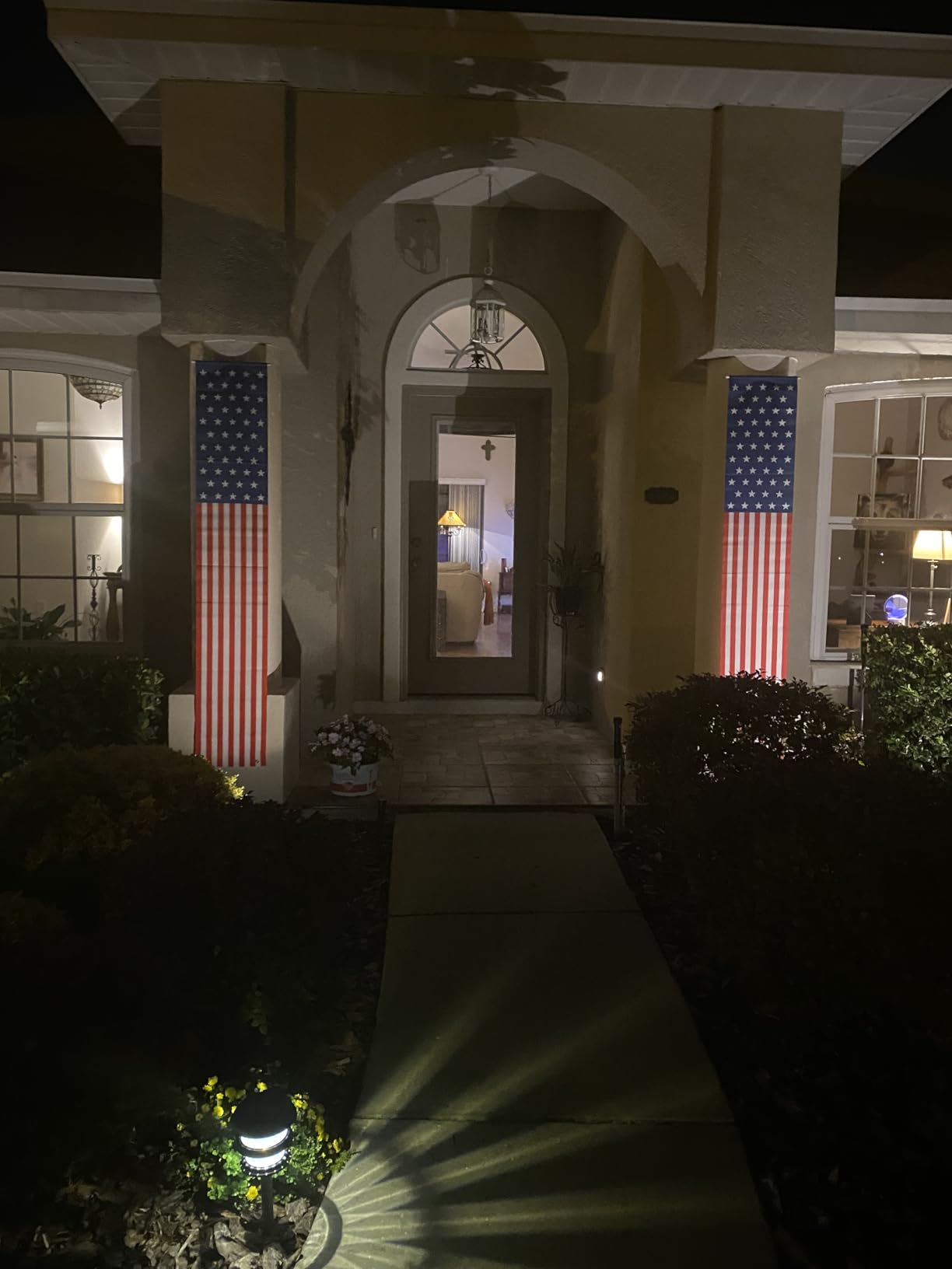 Patriotic Decorations - 4th of July Decorations Outdoor Hanging American Flag Banners Porch Sign for Veterans Memorial Labor Presidents Flag Election Day customer photo 2