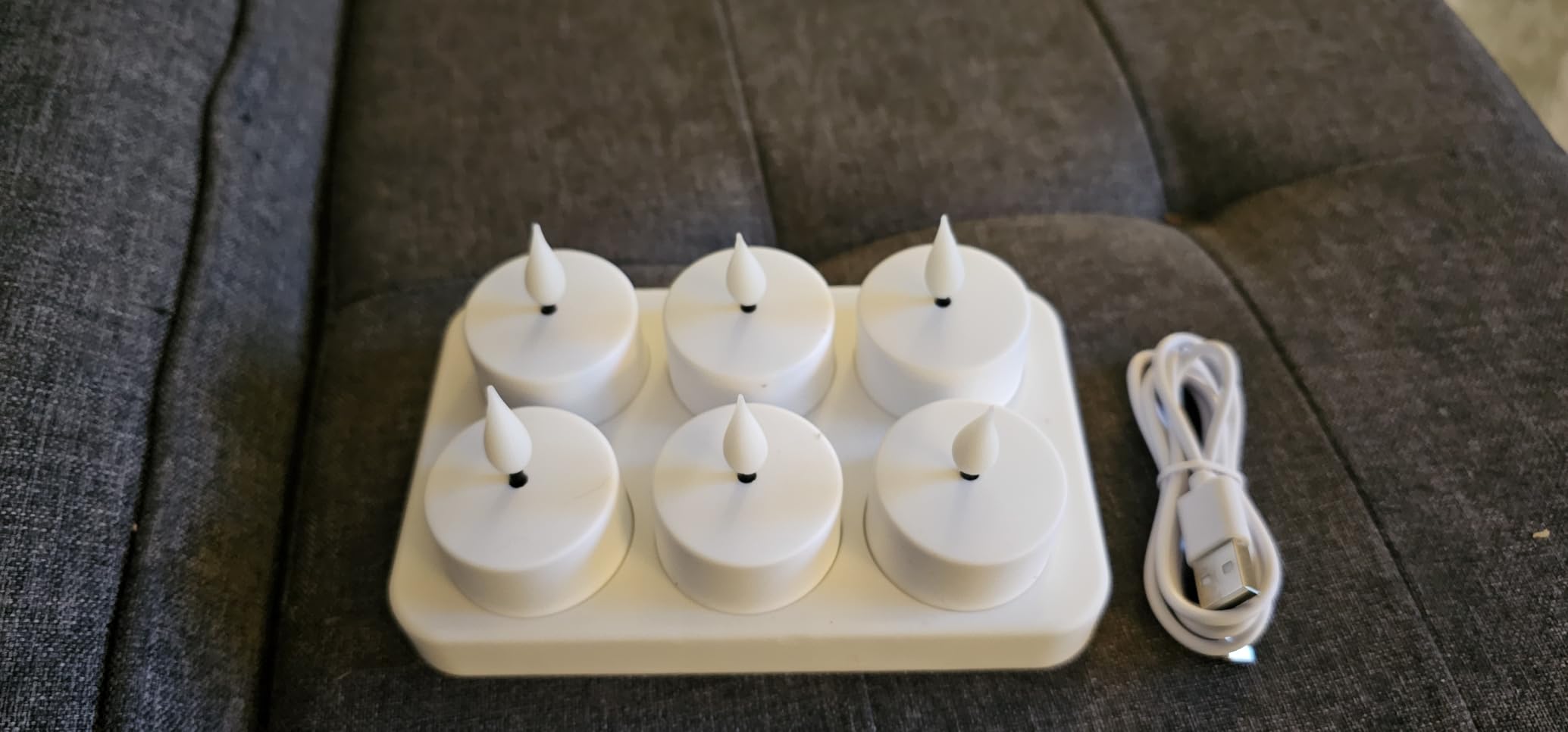 Homemory 6-Pack Rechargeable Tea Lights Candles with Remote, 2/4/6/8H Timer customer photo 1