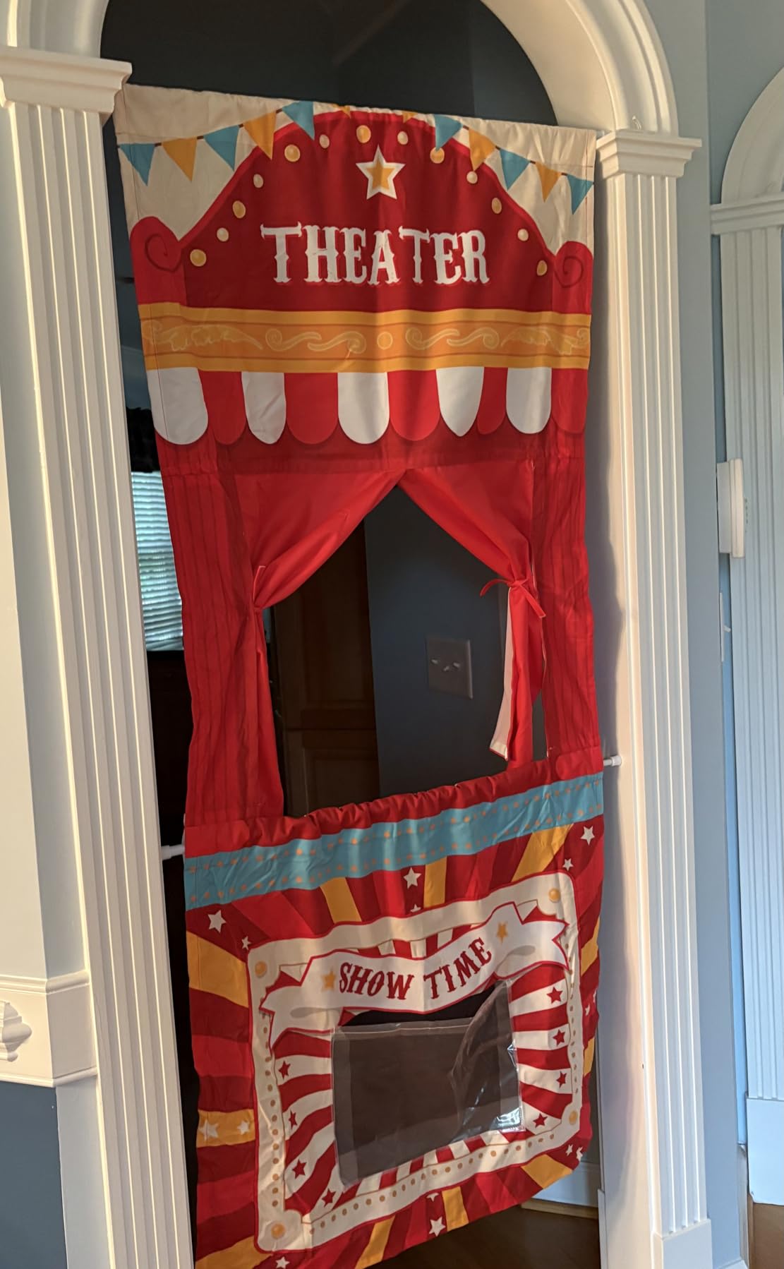 VitalCozy Doorway Puppet Theater 2 Adjustable Rods Foldable, Theater Style customer photo 1