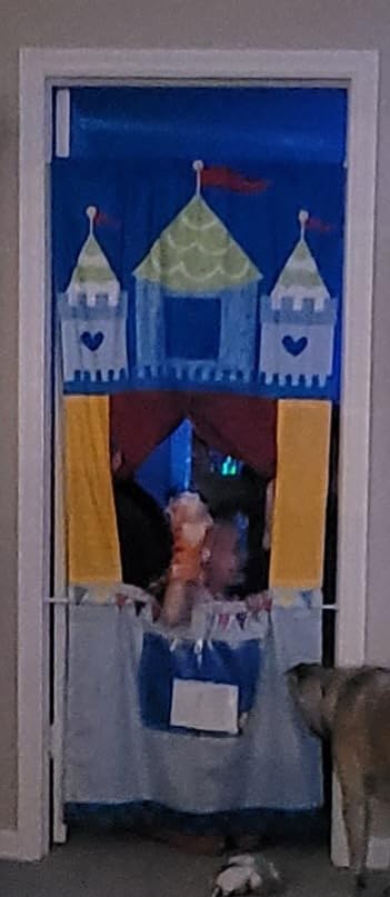 VitalCozy Doorway Puppet Theater 2 Adjustable Rods Foldable, Theater Style customer photo 2