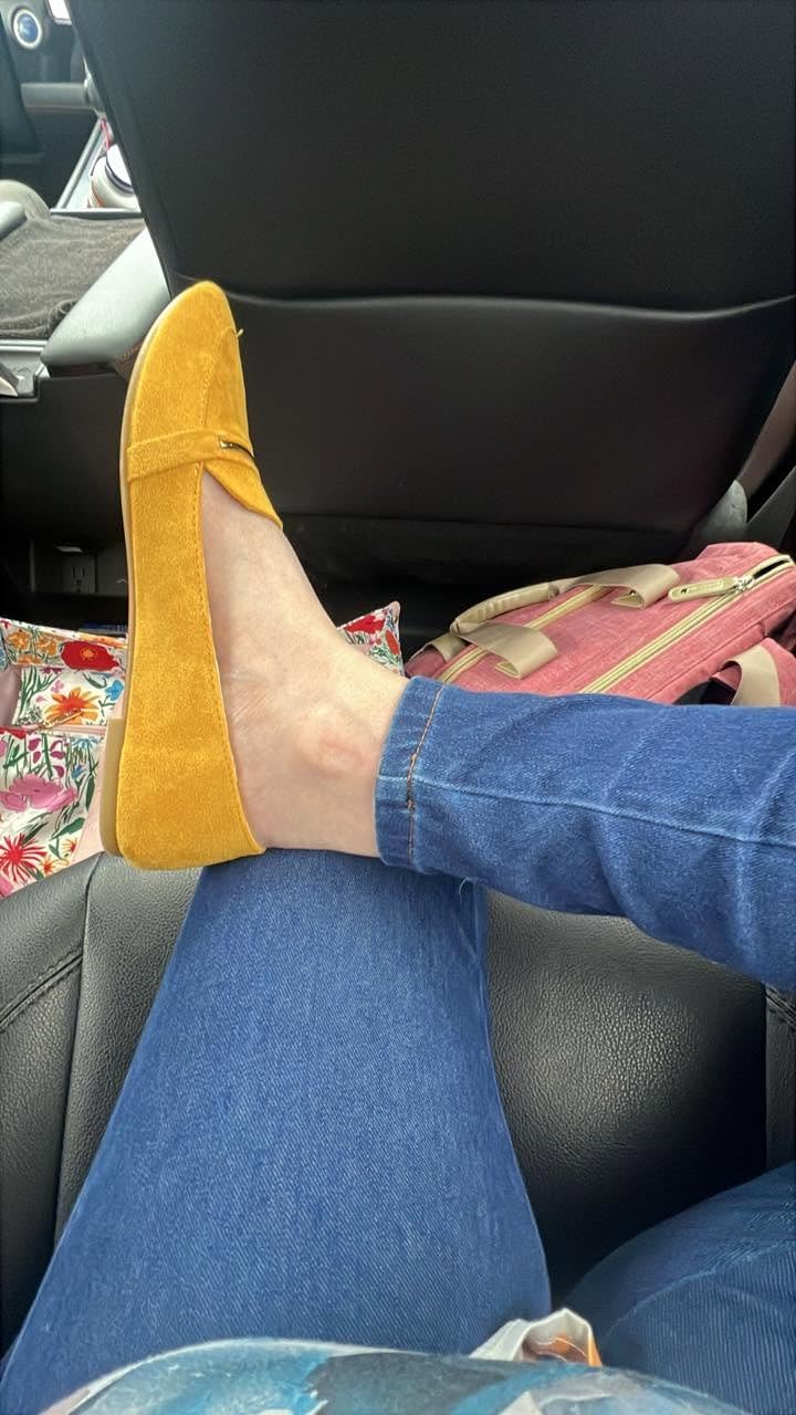 Obtaom Women's Pointy Toe Loafer Flat Comfortable Faux Suede Work Shoes,Cute Penny Loafer Slip On Ballet Flat customer photo 1