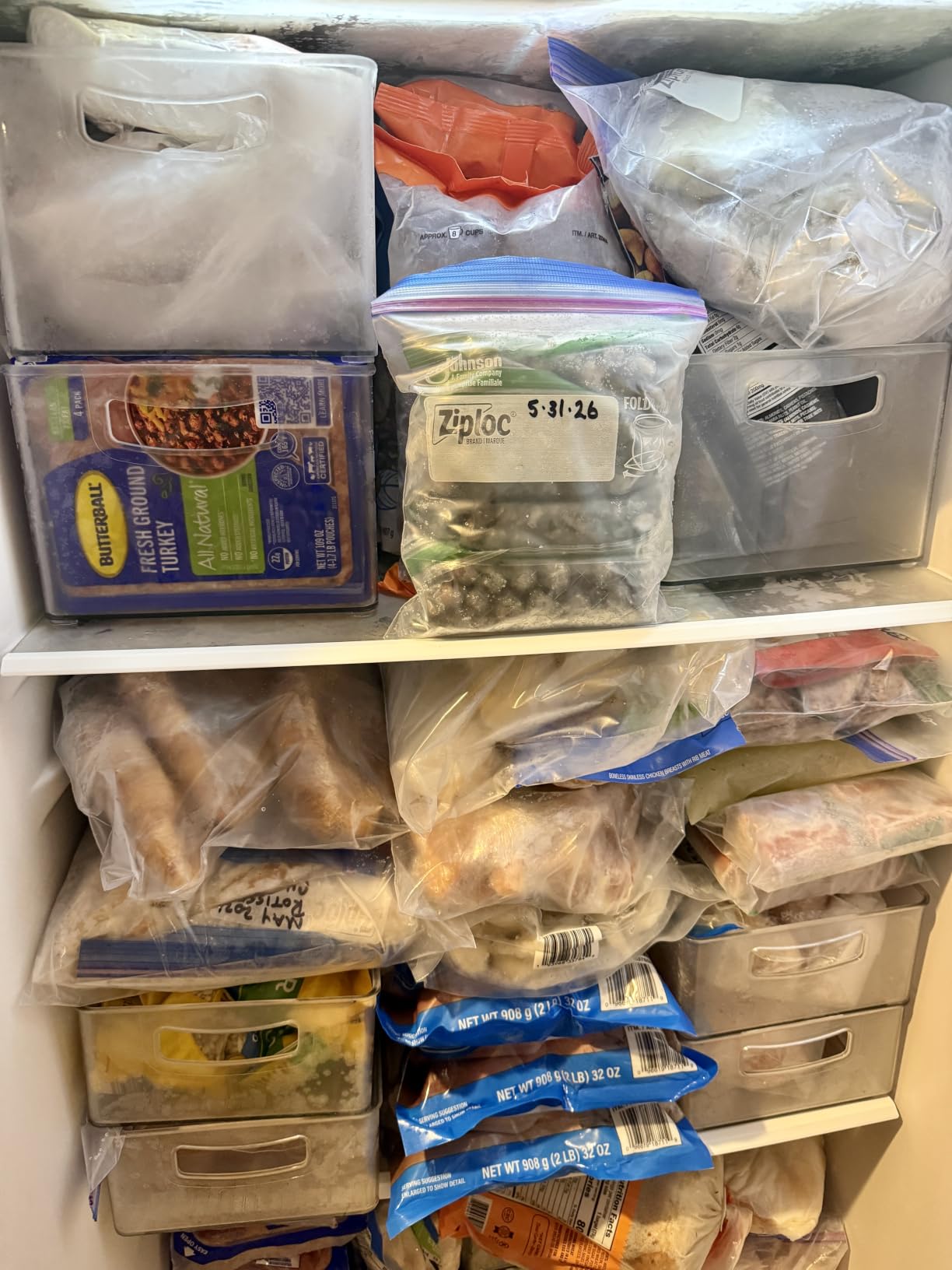 Heyuzb 8 PACK Freezer Organizer Bins Fridge Organizers and Storage Stackable Refrigerator Organizers Bins with Side Handles Clear Storage Bins for Pantry, Under Sink, Kitchen Cabinet customer photo 1