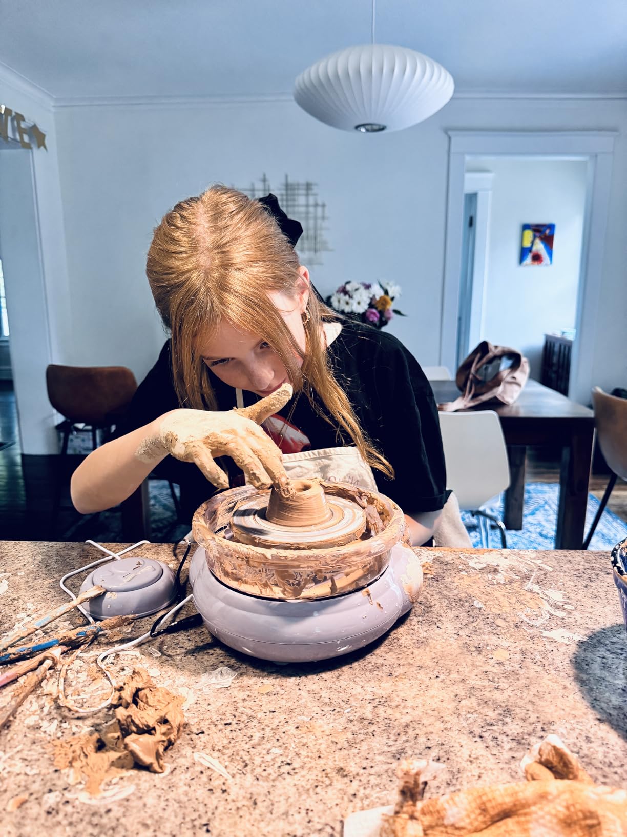 Alldeer Mini Pottery Wheel for Kids Teens Beginners Starters customer photo 2