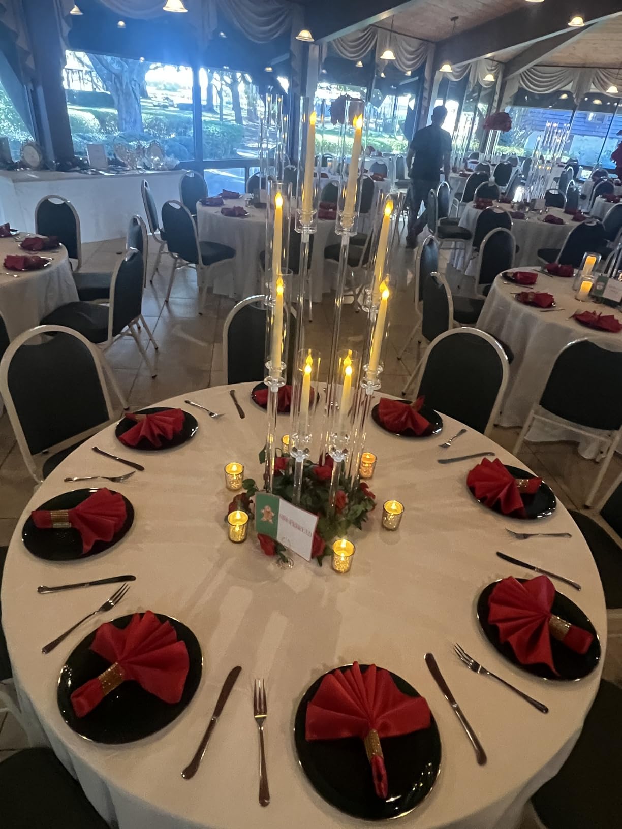4PCS 8 Arm Clear Acrylic Candelabra Centerpieces for Tables | 38.5