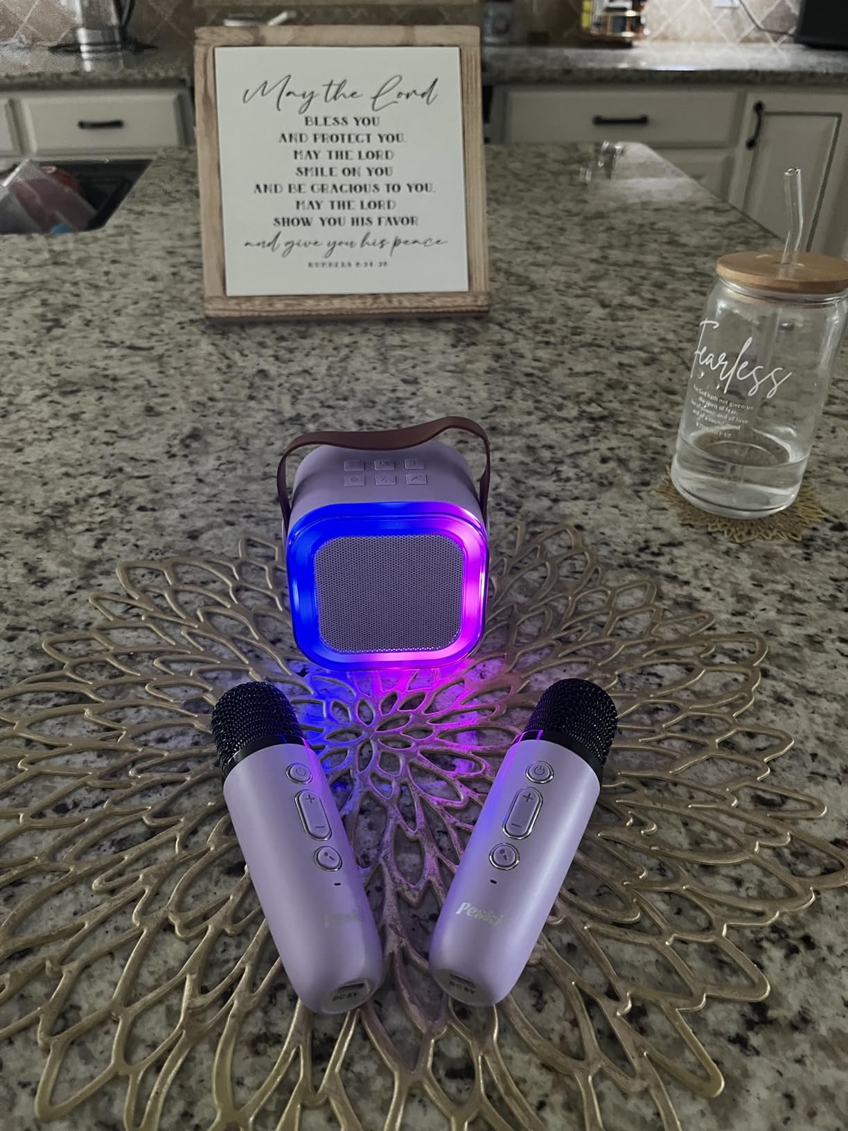 Karaoke Machine Kids Adults,Bluetooth Speaker with 2 Wireless Microphones customer photo 2