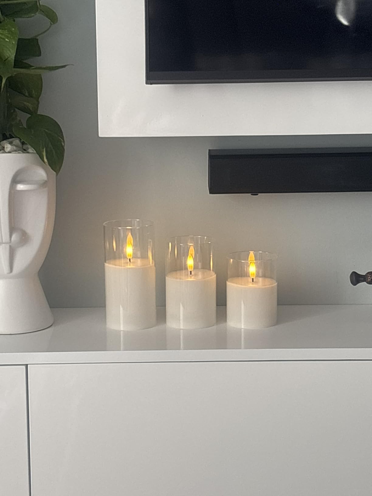 GenSwin Glass Rechargeable Flameless Candles Remote Battery Operated, Gold customer photo 1