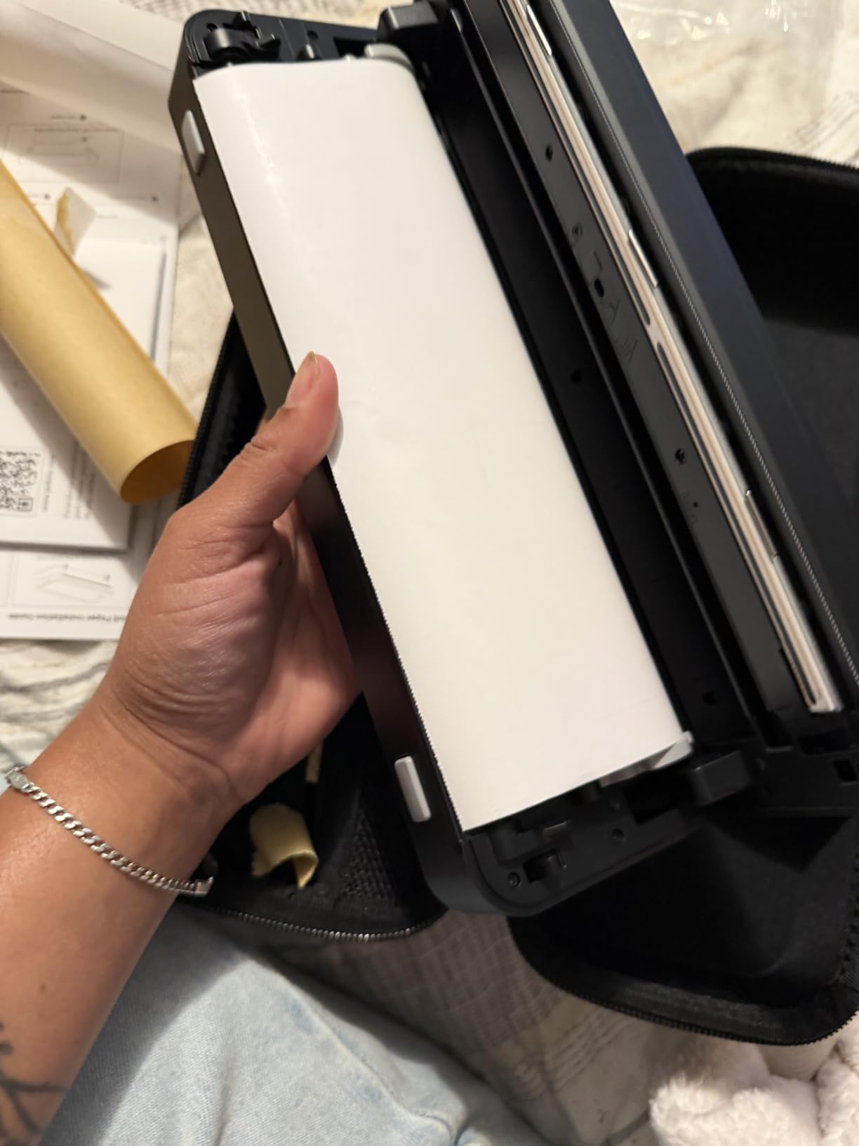 Gloryang Inkless Portable Printer for Travel, Wireless Thermal Printer Supports 8.5 x 11 Inch Thermal Paper, Bluetooth Machine Includes Carry Case and 3 Rolls of Paper Kit, Black customer photo 1