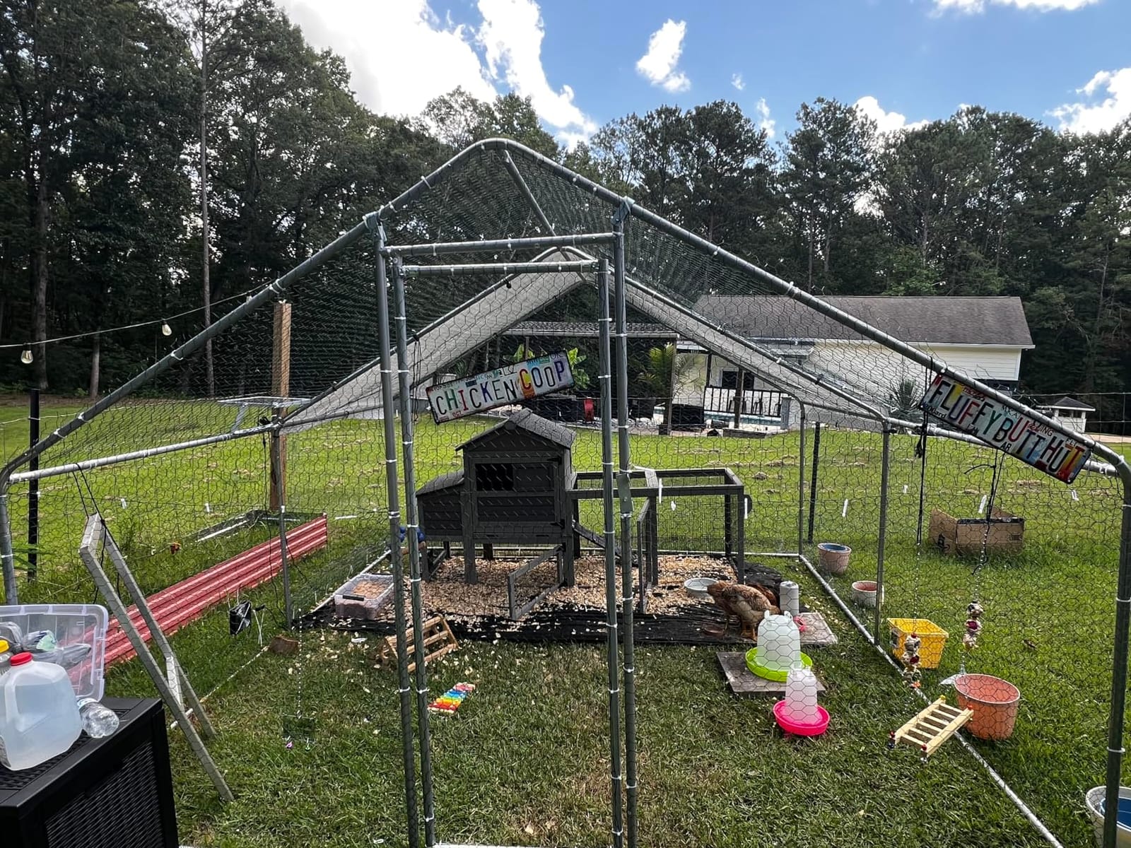 Outvita Chicken Coop, 19.5×10 FT Large Metal Chicken House, Poultry Habitat Cage with Waterproof Cover, Walk-in Chicken Run Pen for Small Animals, Yard, Farm, Patio customer photo 1