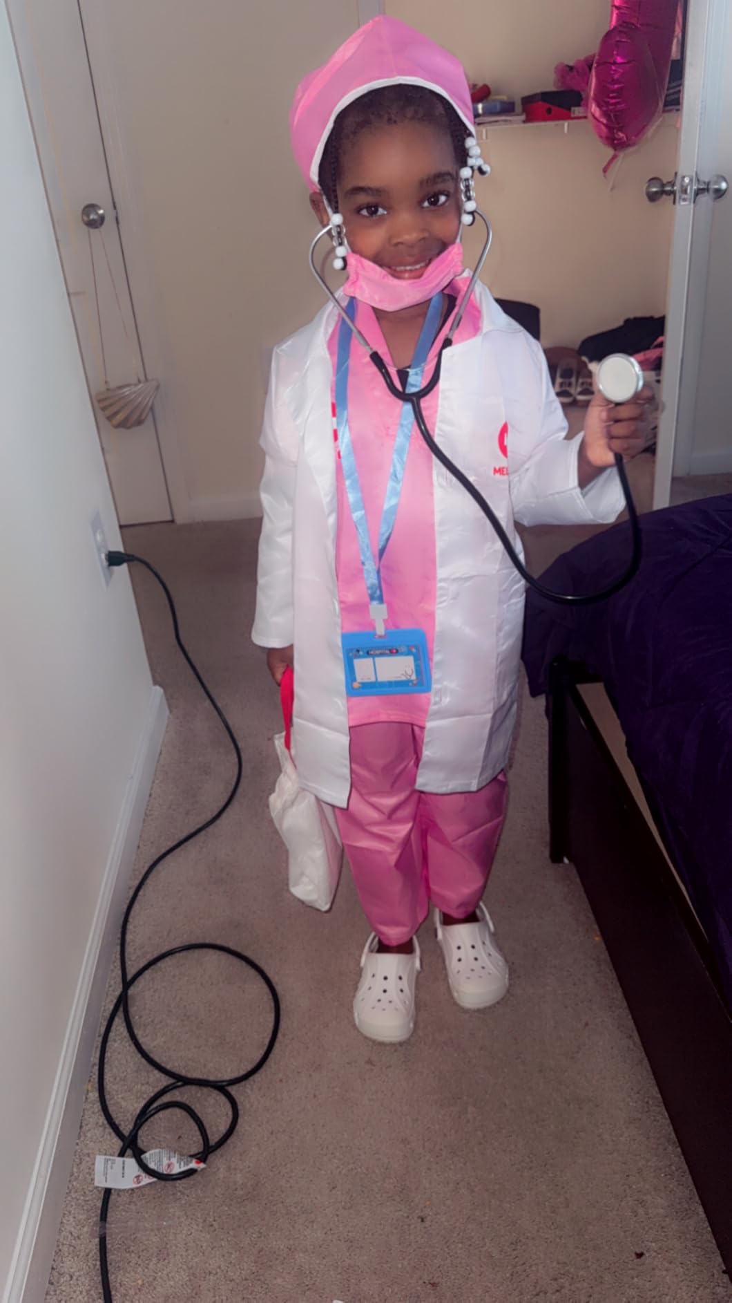 Meland Doctor Costume for Kids 3-10, Pretend Play Career Dress Up with Bag customer photo 1