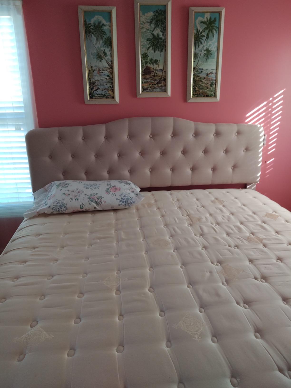Rosevera Givanna Adjustable Height Headboard with Linen Upholstery and Button Tufting for Bedroom, King, Classic Beige customer photo 2