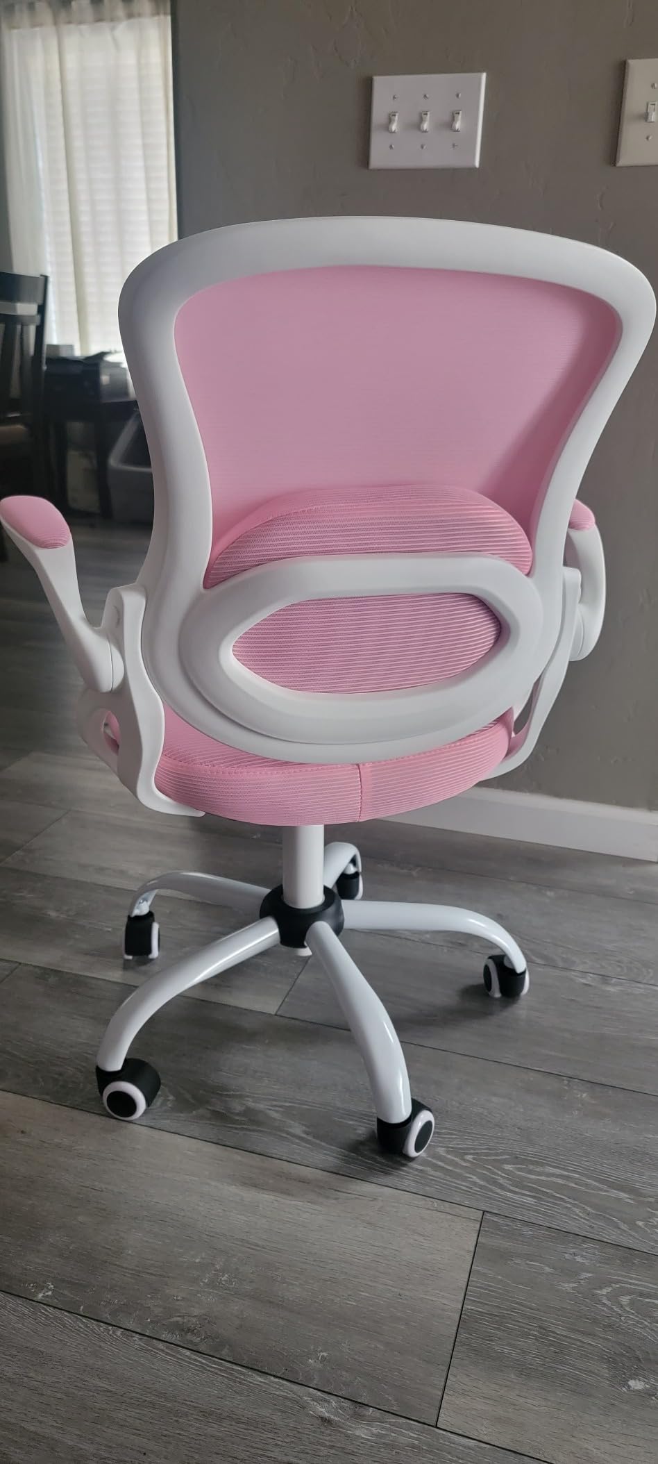Kids Desk Chair,Ergonomic Study Chair with Adjustable Height,Swivel Mesh Desk Chair with Wheels,Home Office Chair for Children in Home Bedroom Blue customer photo 1