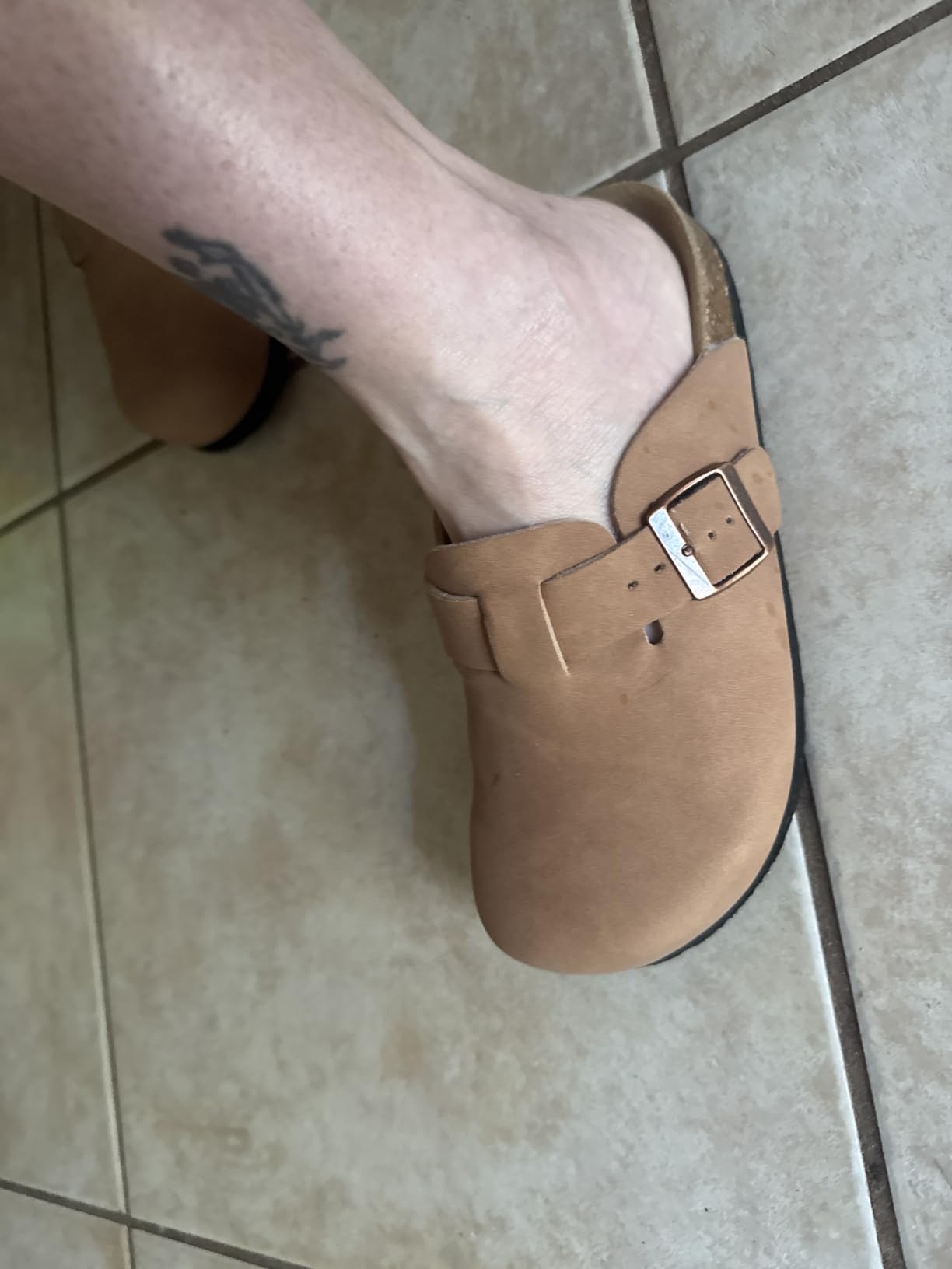 100% Genuine Leather Slip-on Footbed Clogs for Women - Fall Shoes for Women customer photo 2