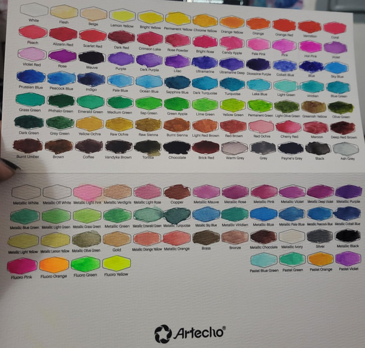 Artecho 168-Color Watercolor Paint Set with Metallics, Tin Case customer photo 1