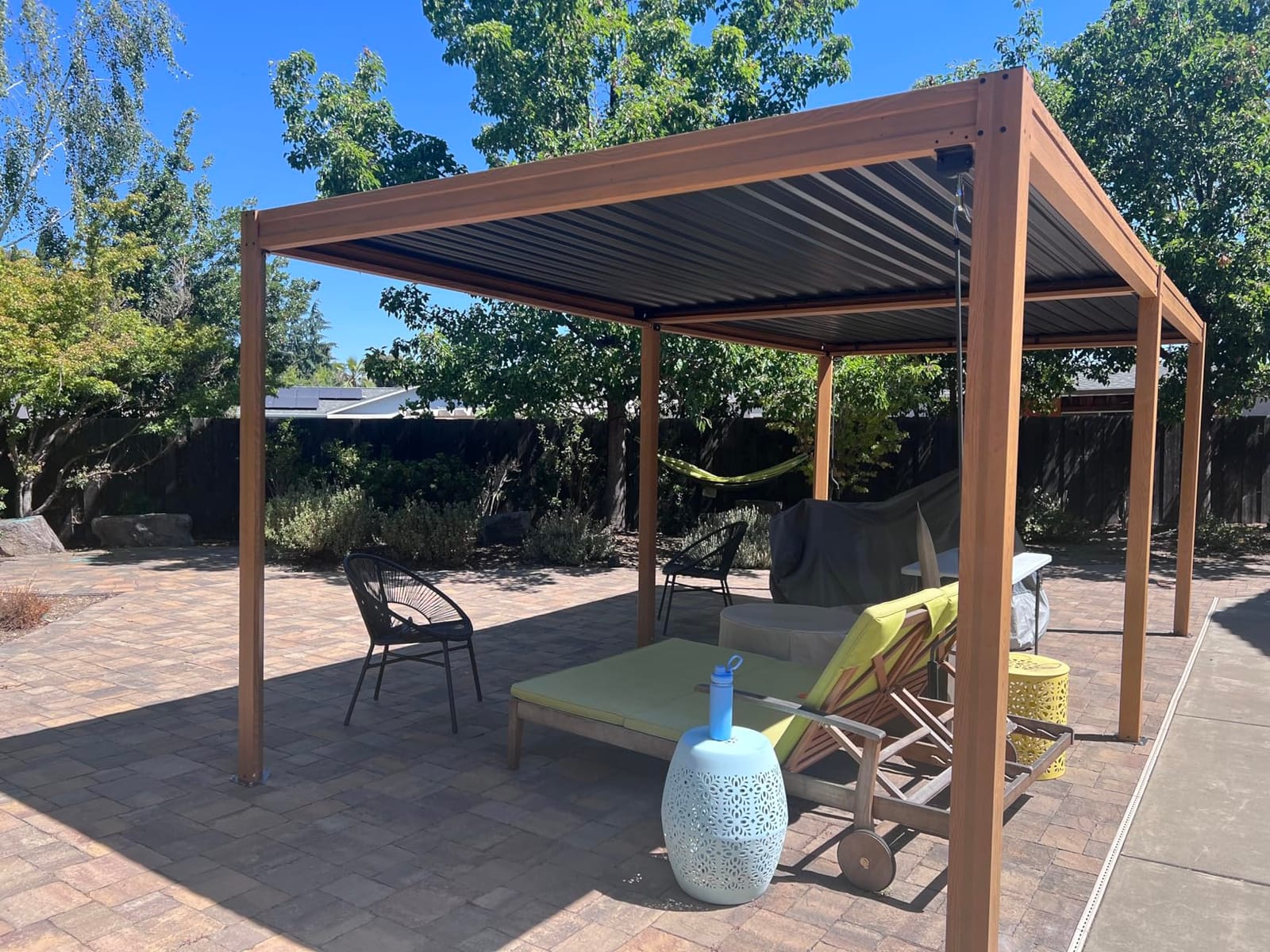 Domi Aluminum Louvered Pergola 10x10, Outdoor Metal Pergola, Grey customer photo 1