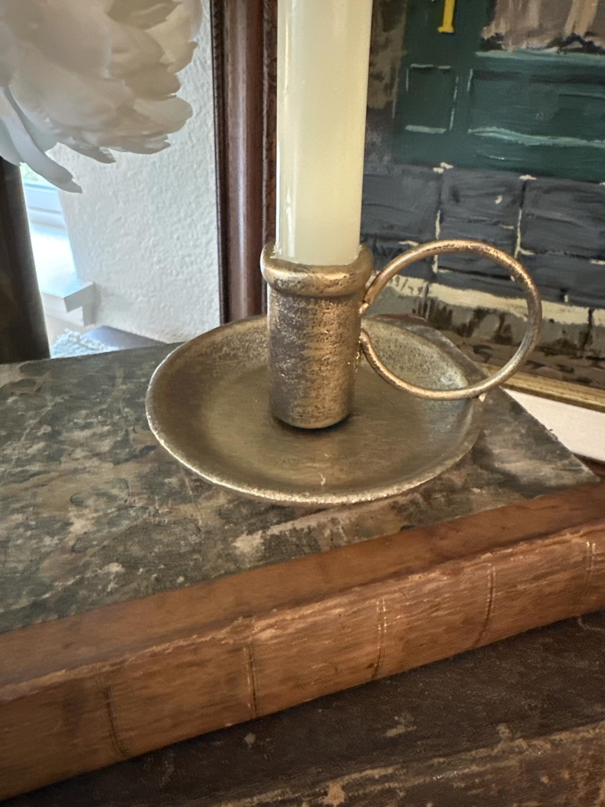 Vintage Iron Taper Candle Holder Set of 2 Antique Brass Candlestick Holders | Rustic Decorative Candles Stand for Wedding Party Decoration Dinning Table Housewarming Gift customer photo 2