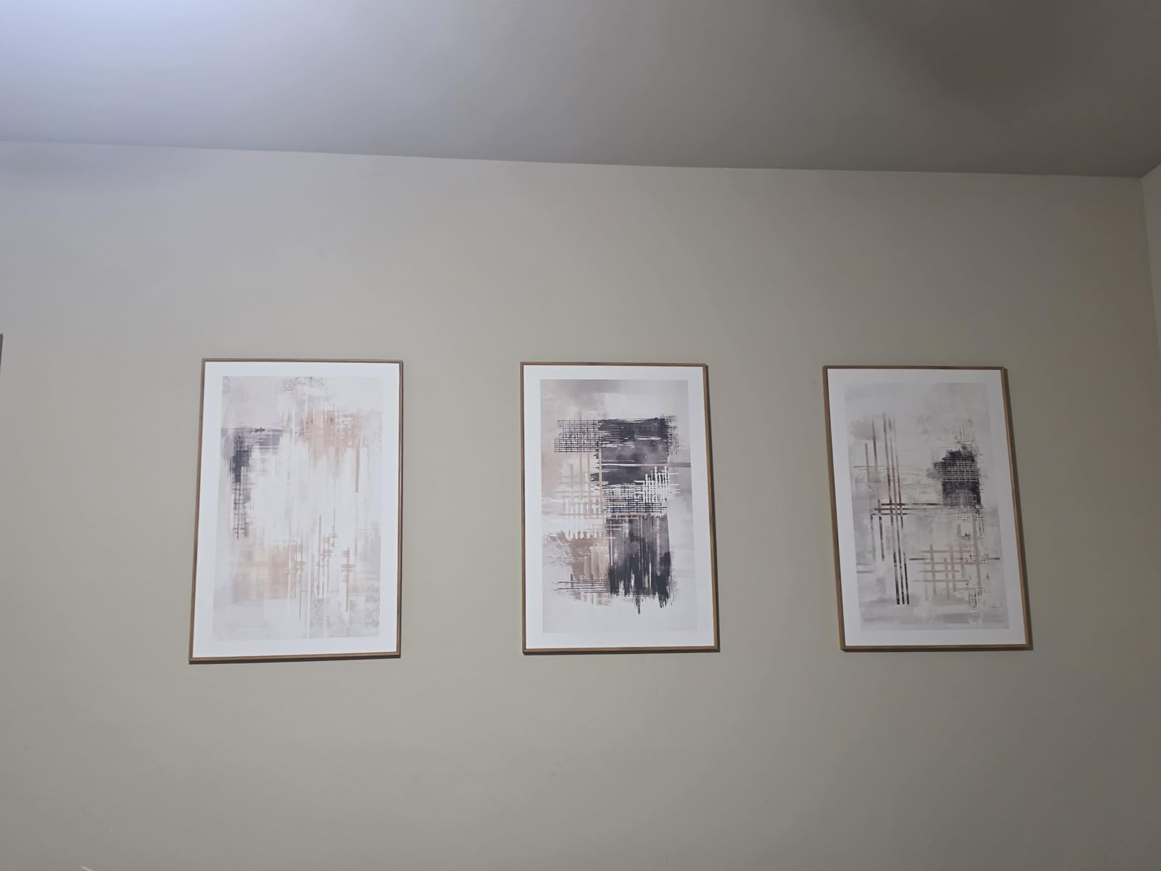 Large Minimalist Textured Framed Canvas Wall Art Set -16