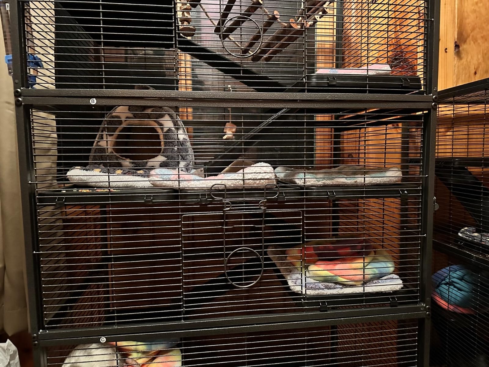 Metal Small Animal Cage 6-Tier Ferret Sugar Glider Cage for Chinchillas/Guinea Pig/Rabbit/Large Hamste Rolling Critter Nation Cage with Flannel ramps, Removable Tray,6 Doors Easy Clean customer photo 2