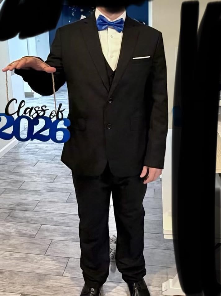 MAGE MALE Mens 2 Button 3-Piece Suits Slim Fit Tuxedo Set Wedding Business customer photo 2