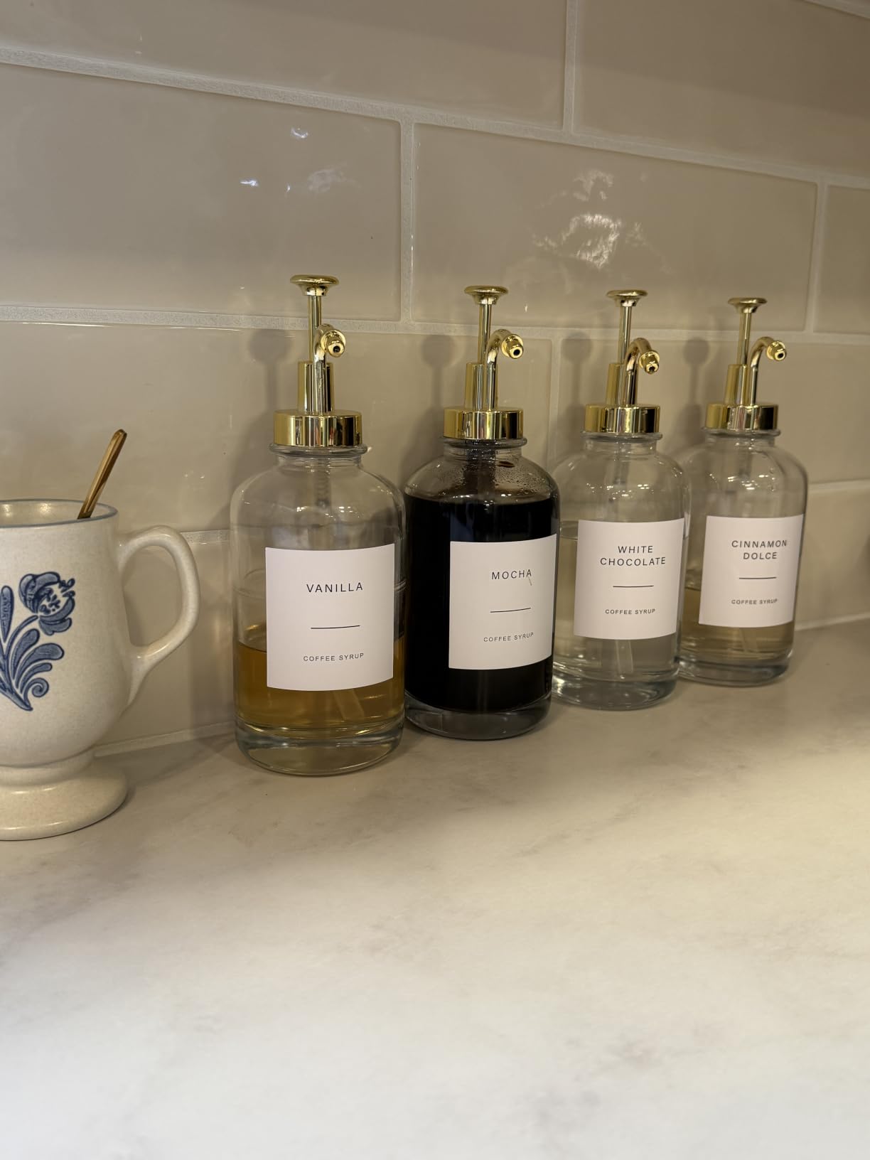 Coffee Syrup Dispenser-4pack,16.9 oz 500ml,Coffee Bar Accessories,Syrup Pump Dispenser for Coffee Bar,Contains Cleaning Tools, Funnel customer photo 1