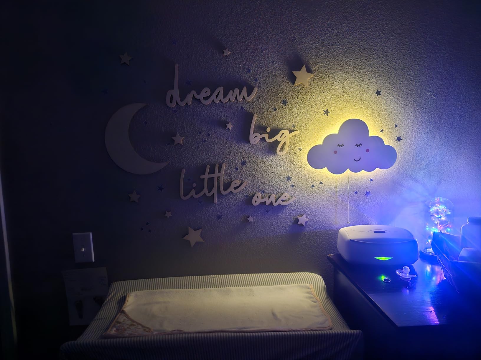 Briwooody 15 Pcs Dream Big Little One Moon Stars Nursery Decor,Wood Color customer photo 2