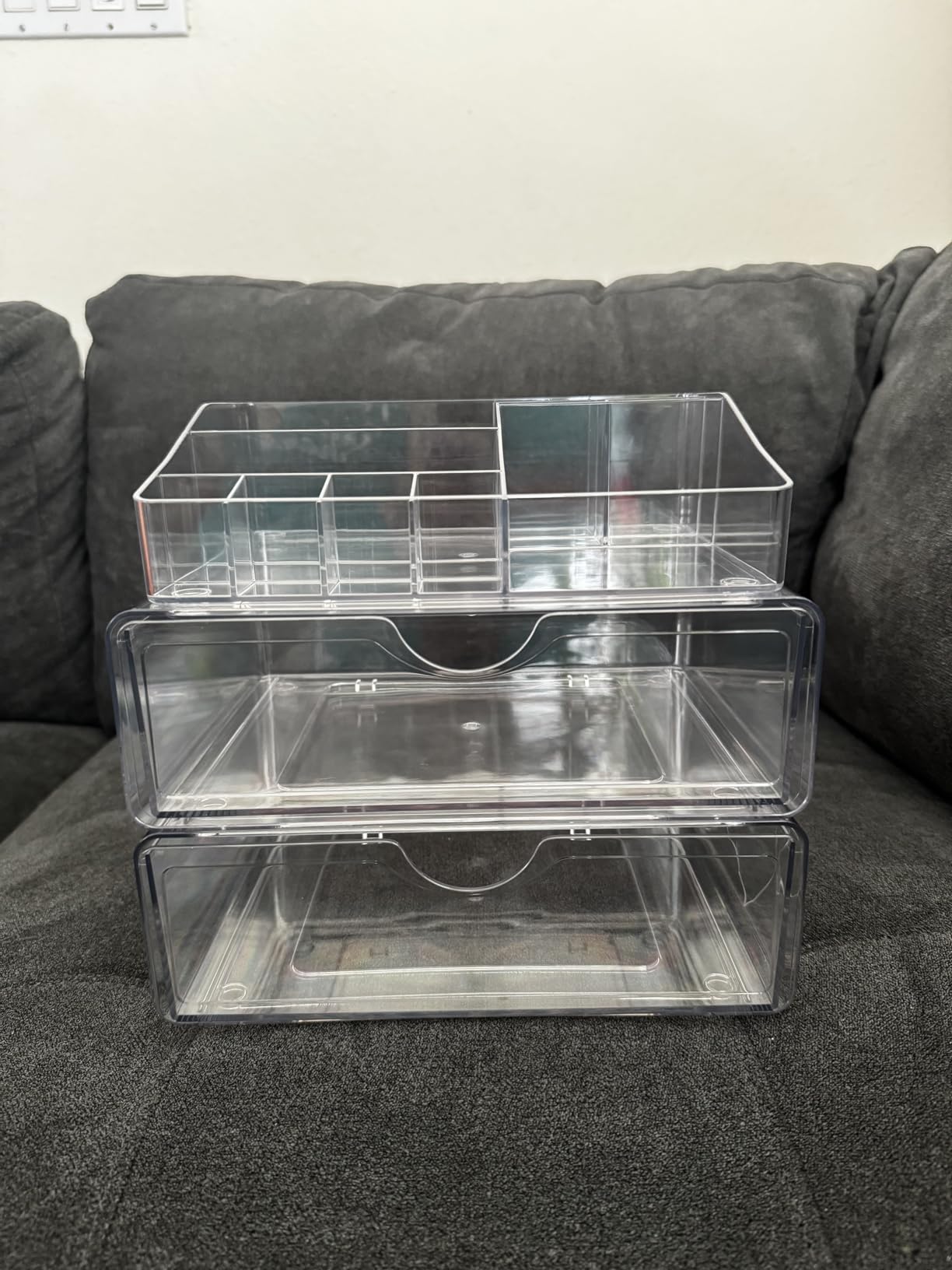 Vtopmart 3 Tier Clear Makeup Organizer with 2 Drawers customer photo 1