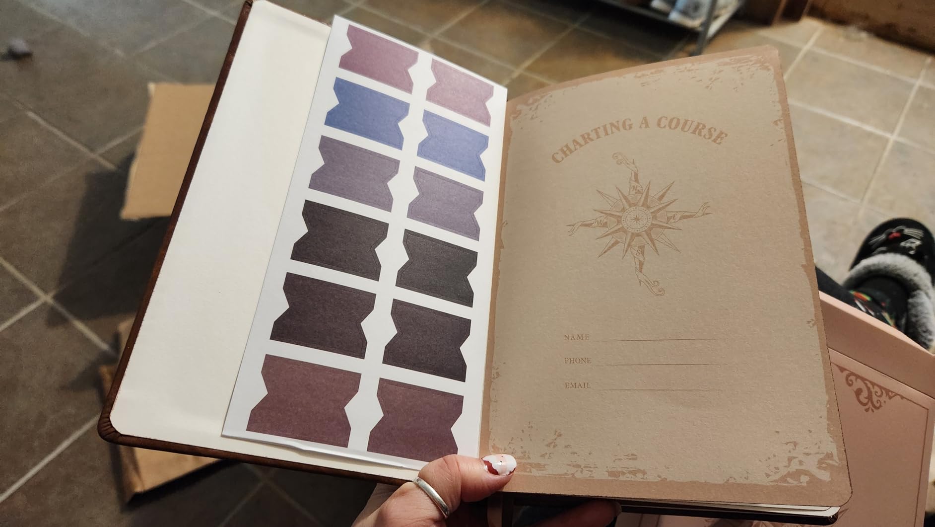 CAGIE Compass Leather Journal for Men Women, A5 Lined Notebook Writing Gift | 288 Pages 100 GSM Acid-free Paper, Bleed-free, Pen holder, Lay Flat customer photo 1
