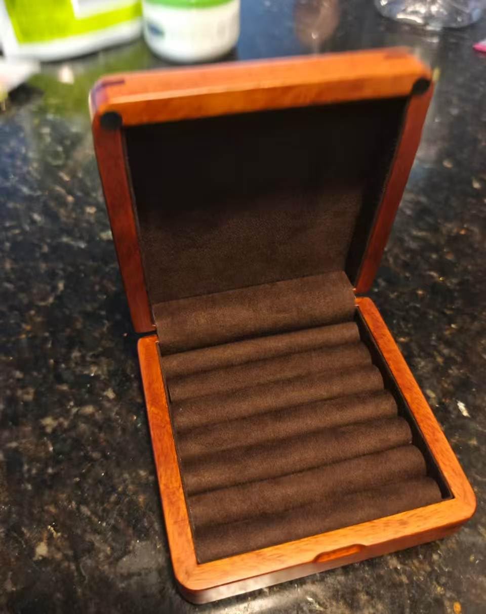 Solid Wood Jewelry Organizer Box Storage for Rings, Earrings, Cufflinks Velvet-Lined Interior Travel-Friendly Handcrafted Jewelry Case Portable Brass Hinges Vintage Gift for Mother's Day customer photo 1