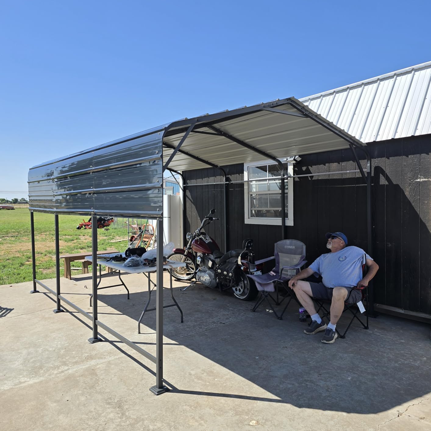 AirWire 10x15 FT Metal Carport Canopy with Reinforced Base customer photo 1
