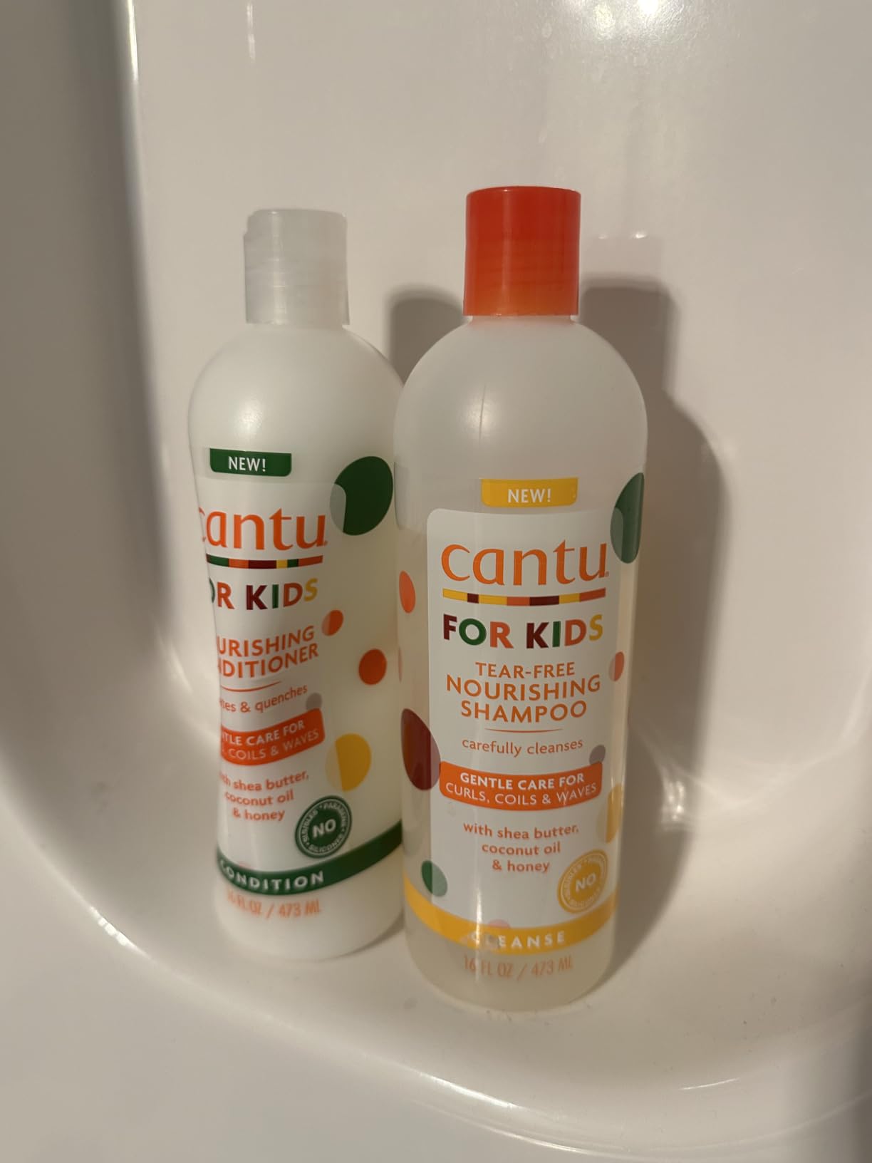 Cantu Care for Kids Haircare Regimen Set with Large Size Shampoo + Conditioner + Detangler + Leave-In Conditioner (Pack of 4) customer photo 1
