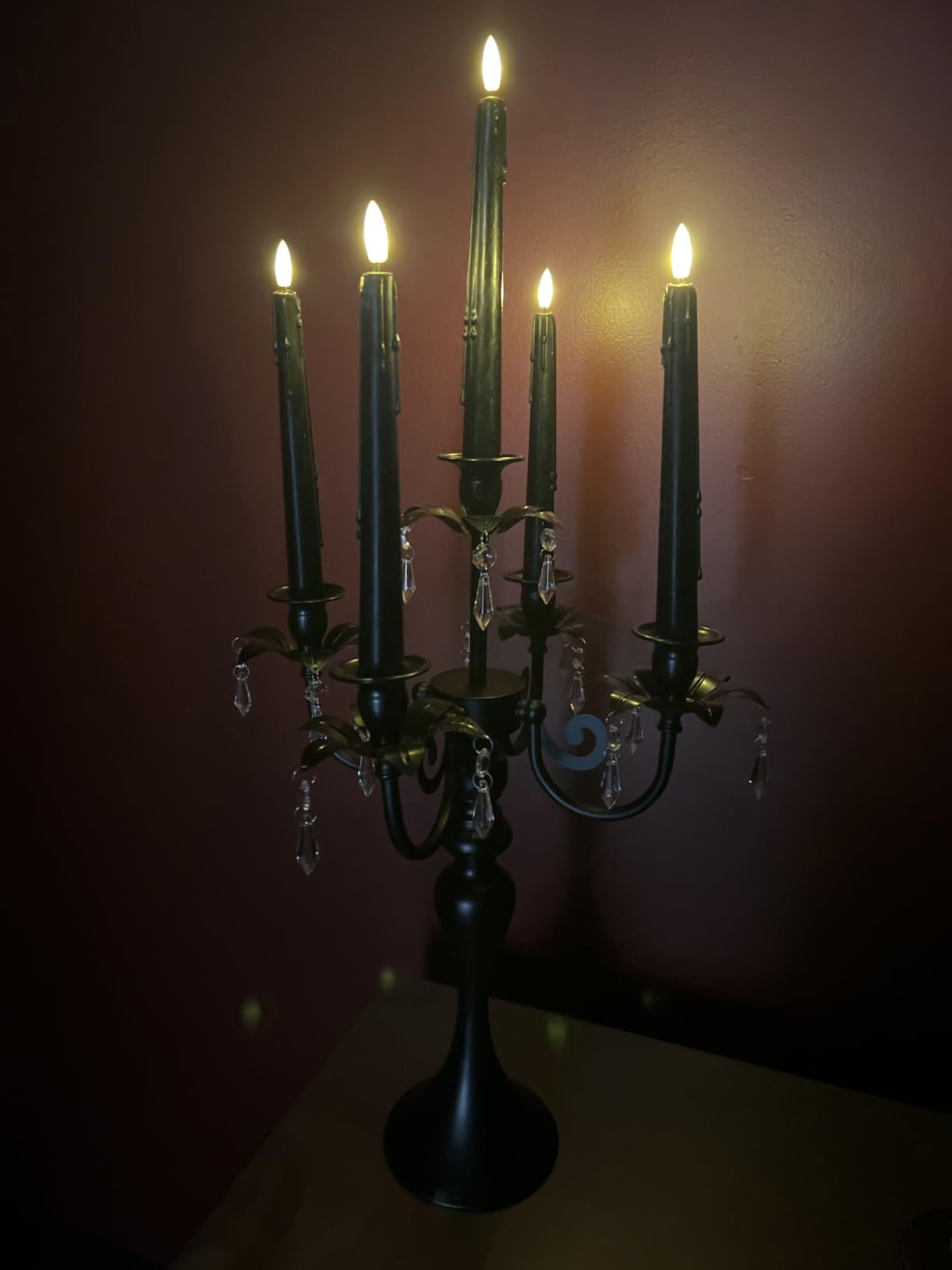 2 Pcs 20.3'' Tall 5 Arm Silver Candelabra Centerpiece for Table, Metal Crdystal Candle Holder, Retro Candlestick Table Centerpieces for Party, Events, Home, Wedding Decor (2, Silver) customer photo 2