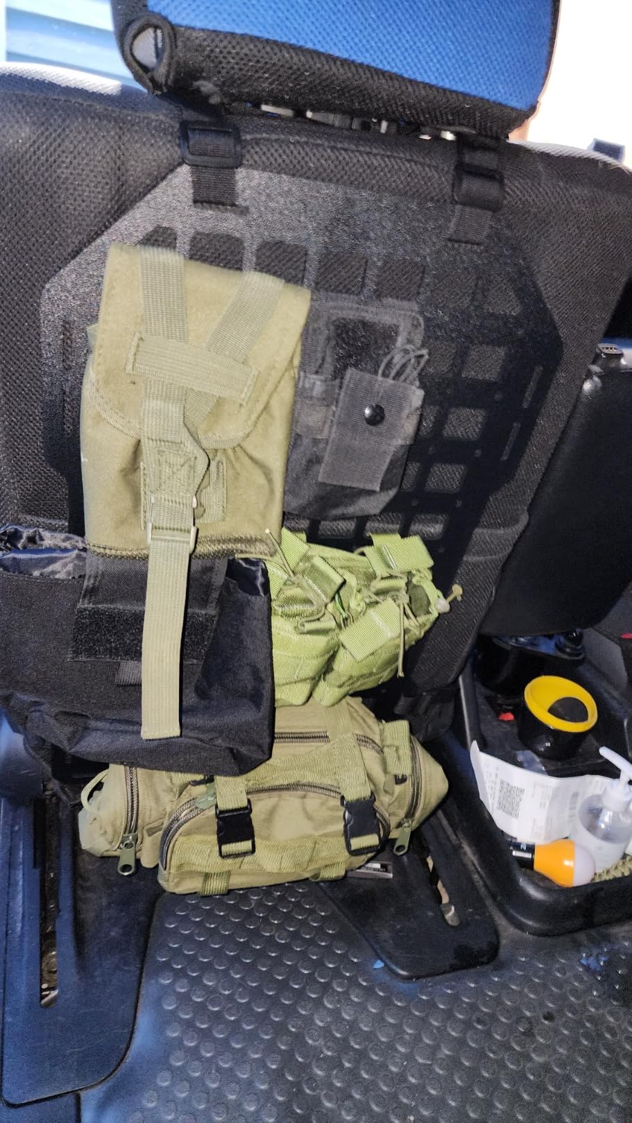 Tactical Back Seat Car Organizer, Rigid ABS Engineering Plastic Car Seat MOLLE Panel for Truck & SUV, tactical car seat back organizer with 1 Molle Pouch for Easy Storage and Accessories Management customer photo 2