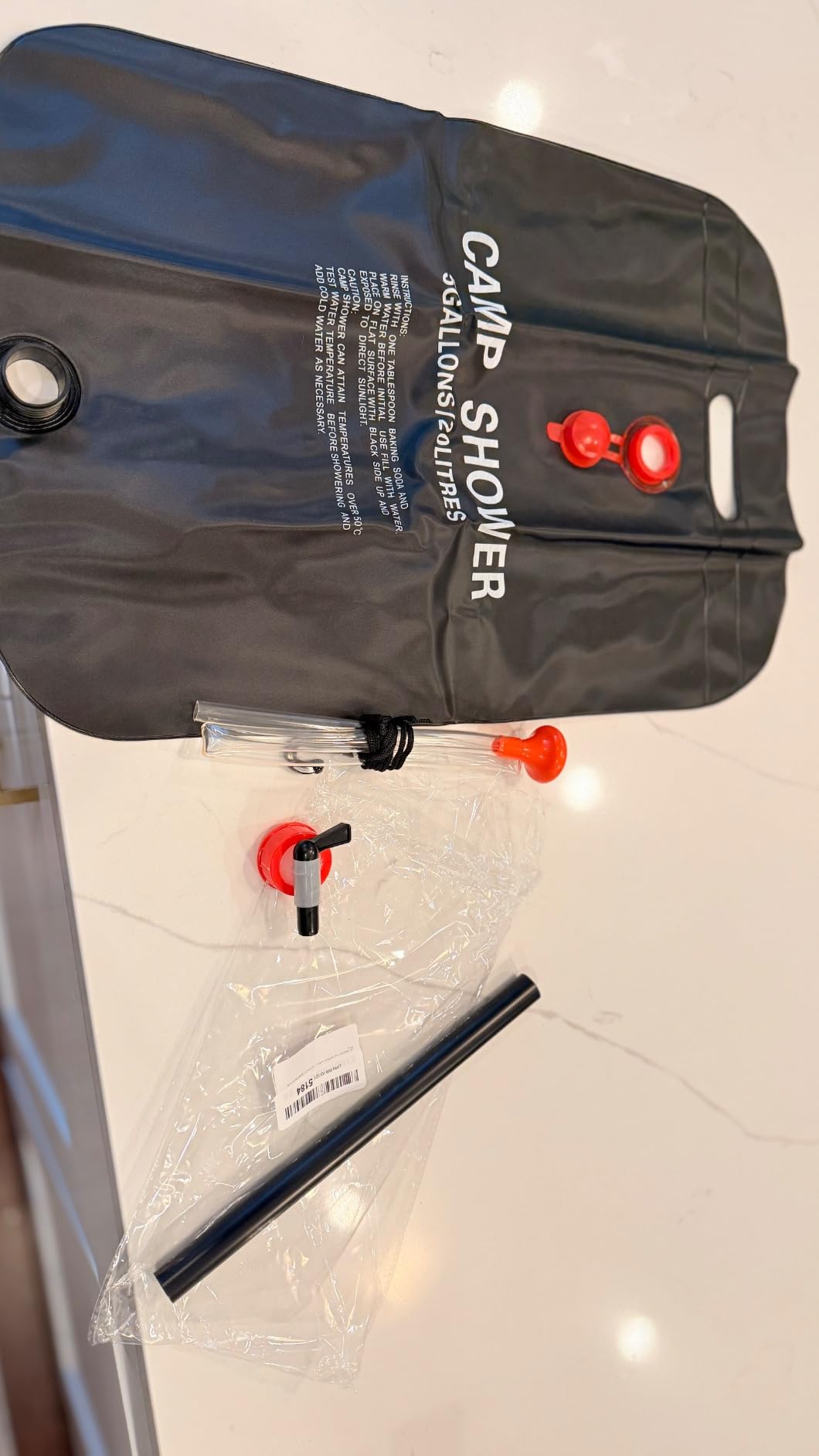 Solar Camping Shower Bag 1/2set and1+ Set 5 Gallon Portable Camping Showers Bag with Adjustable Switch Removable Nozzle for Camping Hiking Beach Swimming Outdoor Activities customer photo 2