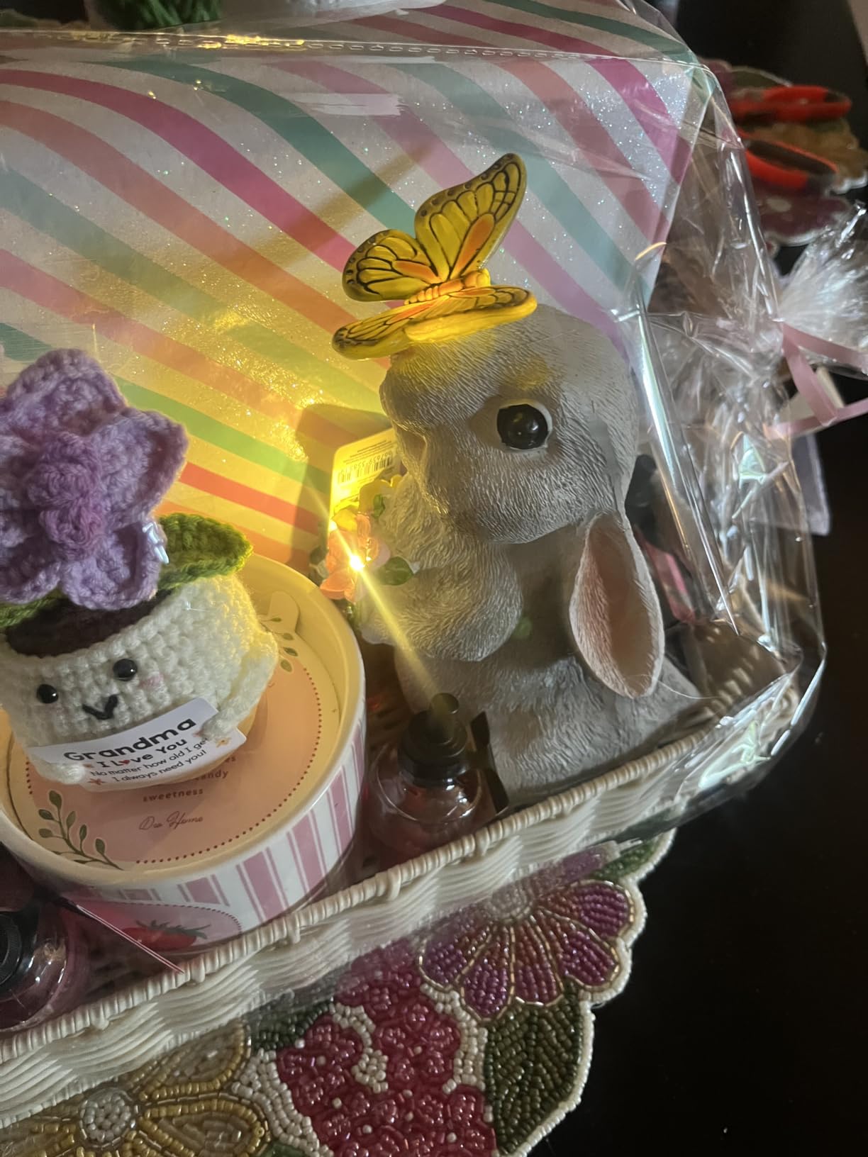 YODY Solar Garden Statues Outdoor Decor Bunny with Butterfly customer photo 1