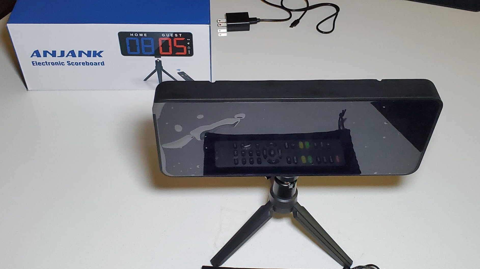 ANJANK 11'' Large Digital LED Scoreboard Electronic Score Keeper Clock, Countdown/up, with Powerful Battery, 4 Mounting Options, for Corn Hole/Ping Pong/Basketball Sports, Gym, Indoor & Outdoor Games customer photo 1