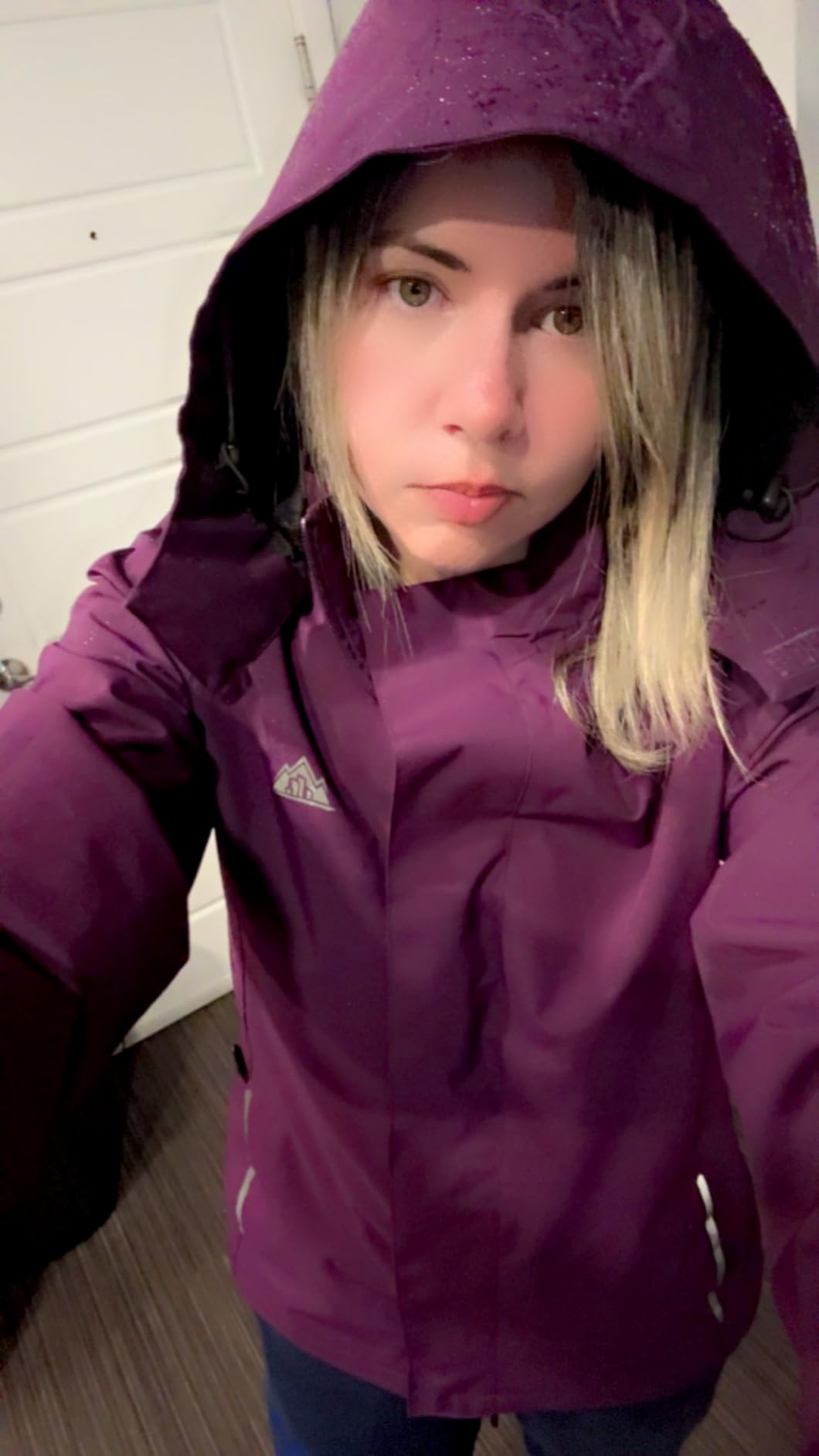 MOERDENG Women's Rain Jacket Hooded Hiking Jacket Softshell Windbreaker customer photo 2