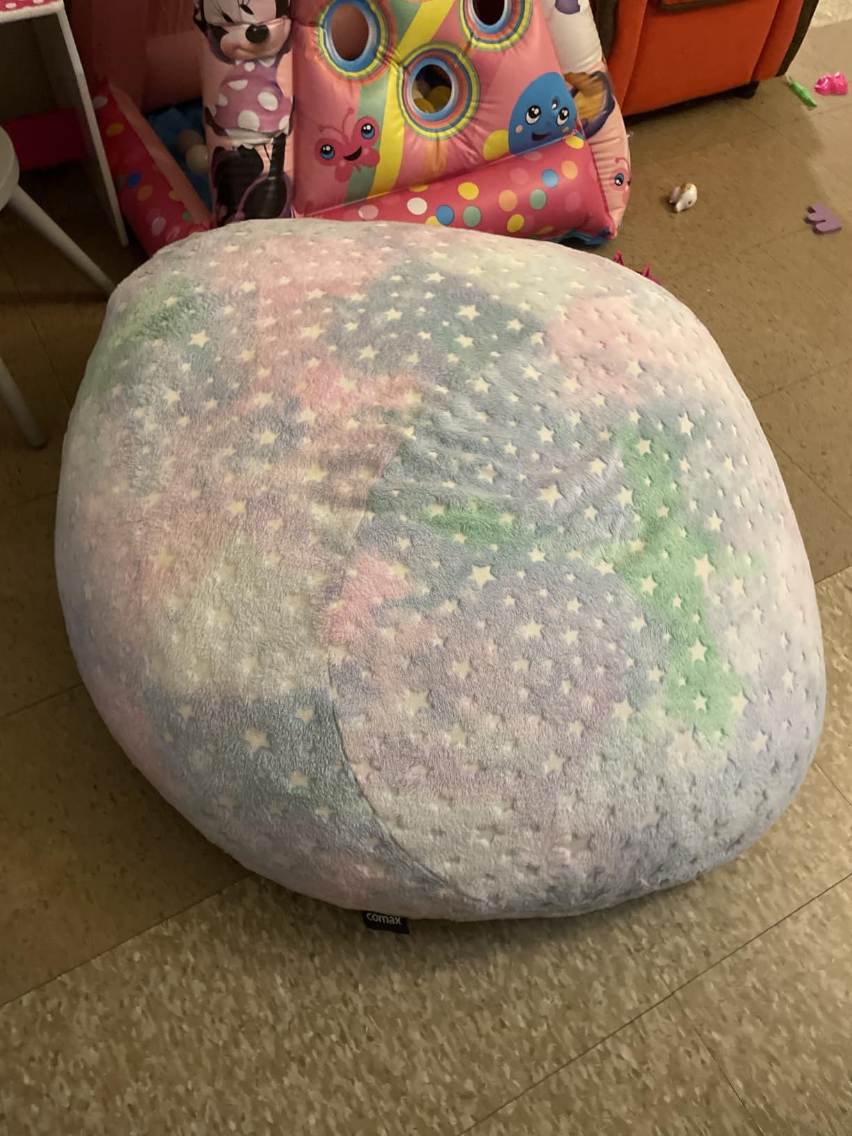 COMAX Bean Bag Chairs for Kids, 3-in-1 Rainbow Unicorn Kids Bean Bag Bed customer photo 2