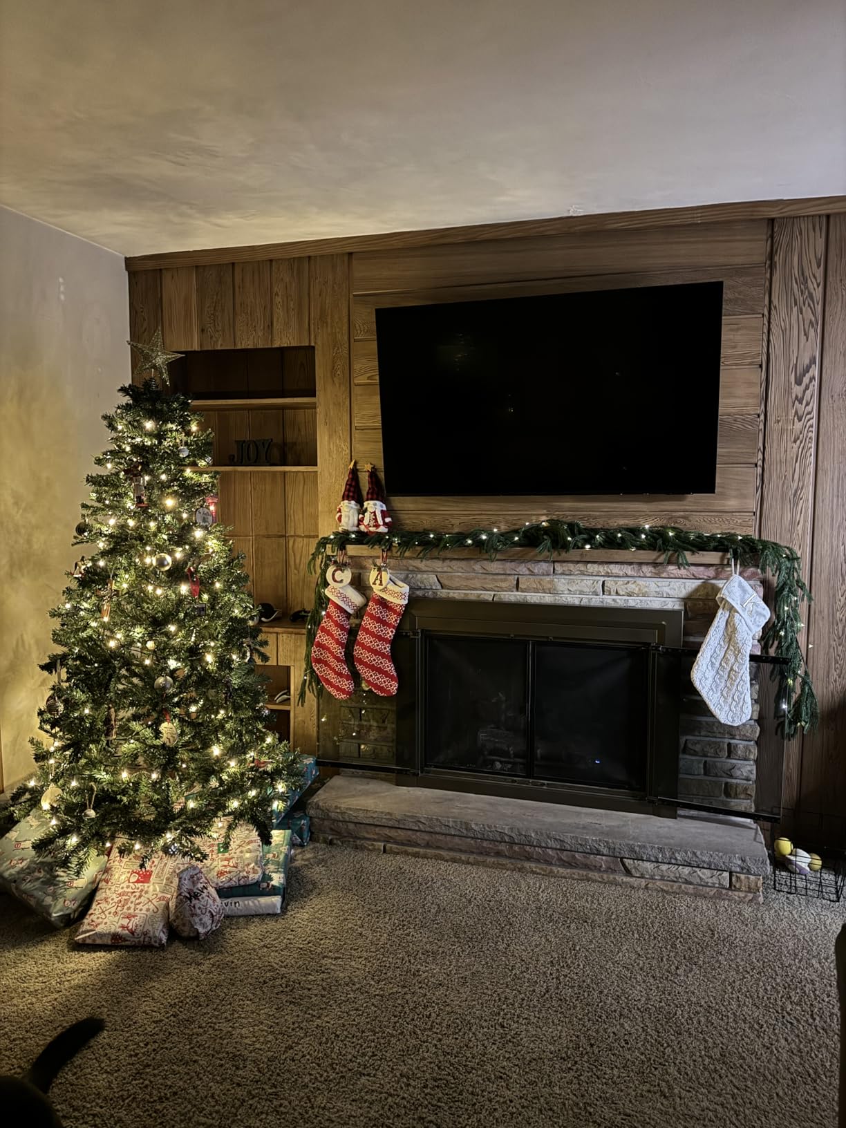 Hananona 2Pcs 6Ft Artificial Norfolk Pine Garlands, Real Touch Winter Pine Garland, Green Artificial Greenery Garland for Table, Mantle, Wall, Indoor, Outdoor Christmas Decorations (2, 6 FT) customer photo 2