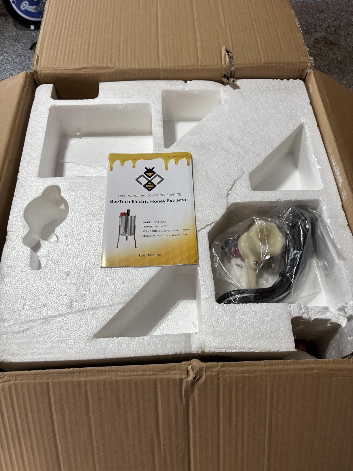 Newest 4/12 Frames Electric Honey Extractor Equipment with Protective Cover, 2nd Gen Intelligent Control Device Designed for Business and Farms customer photo 2