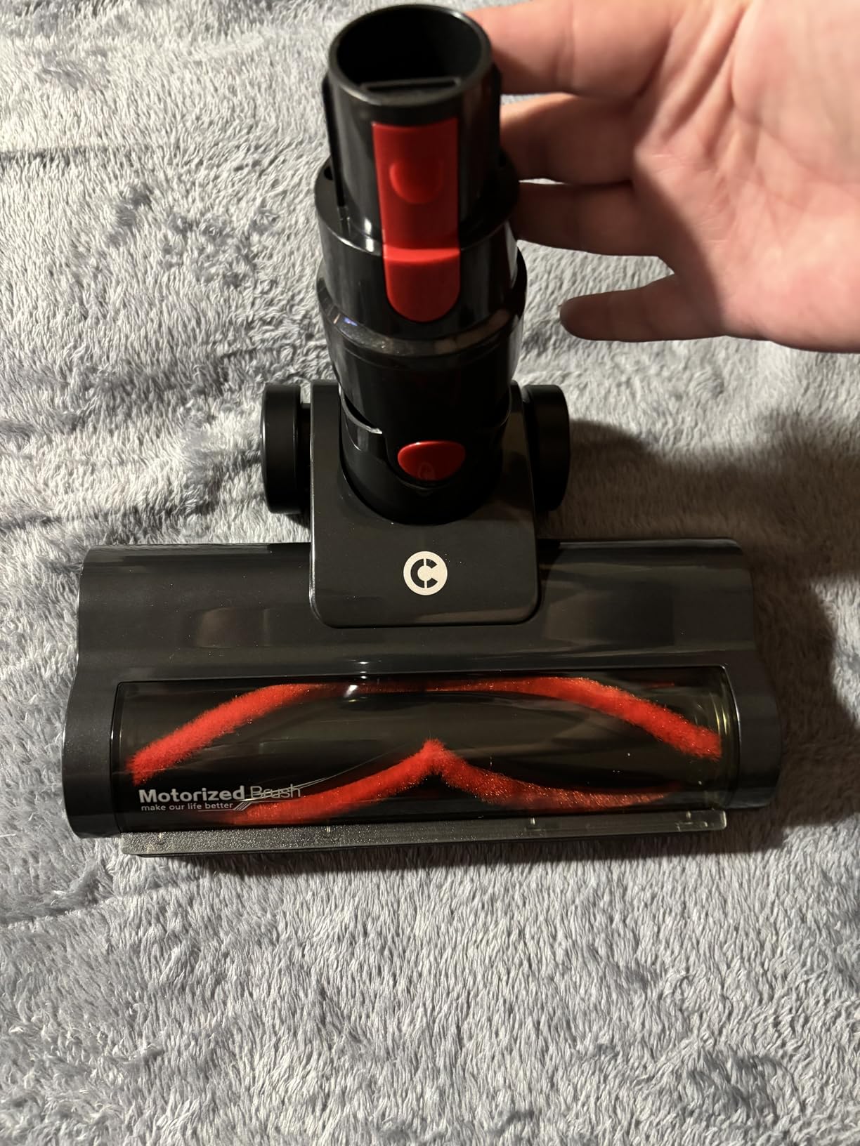 CHEBIO Lightweight Cordless Vacuum Cleaners for Home, Stick Vacuum Cordless Rechargeable with 45kPa Suction,45-Min Run,Anti-Tangle and Self-Stand, 6 in 1 Hardwood Vacuum Cleaner (red) customer photo 1